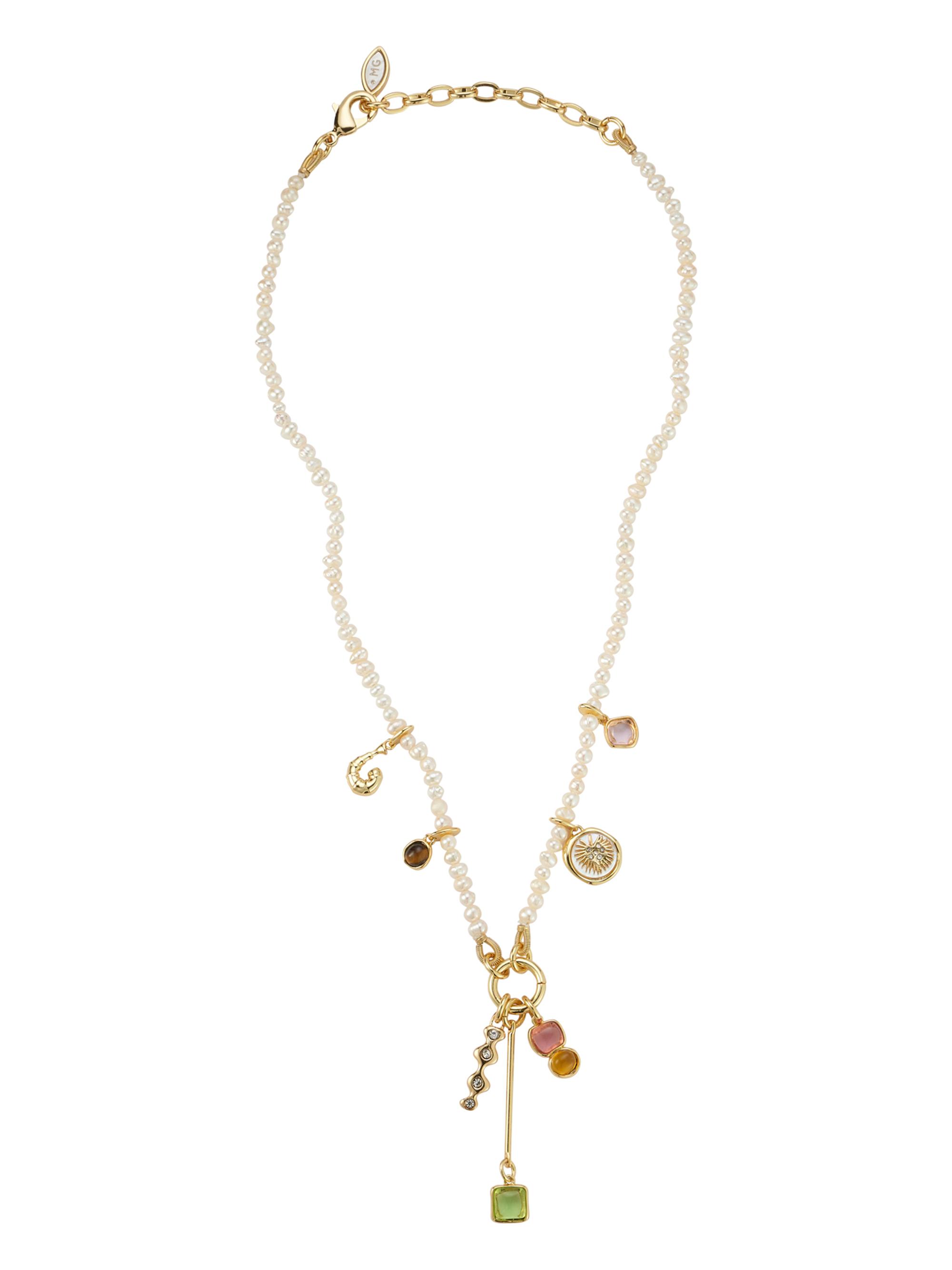 Mignonne Gavigan Women's Amora 14K-Gold-Plated, Cultured Freshwater Pearl & Glass Stone Necklace - White Multi