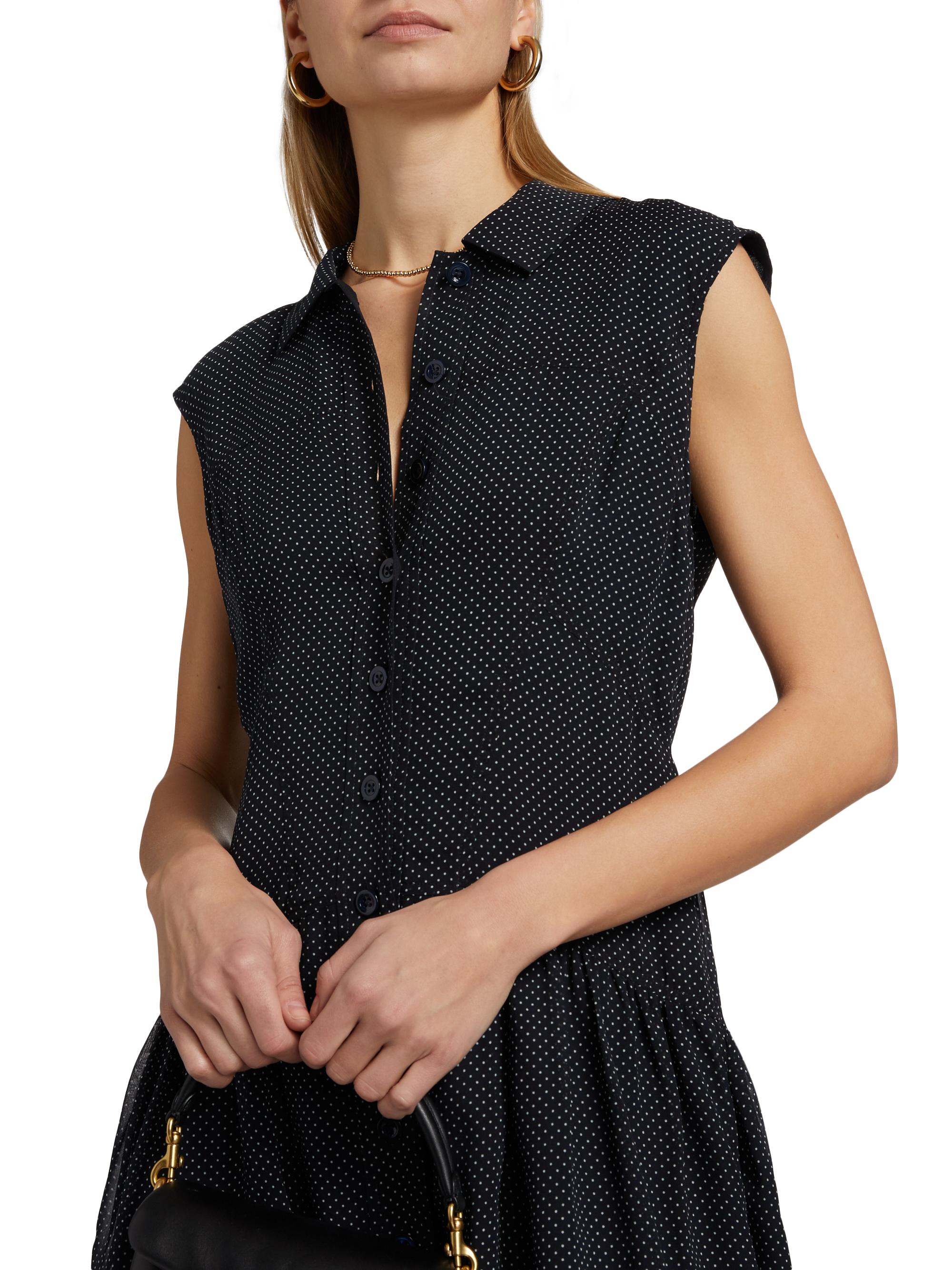 FRAME Women's The Silk Day Dress | Navy Multi | Size Large