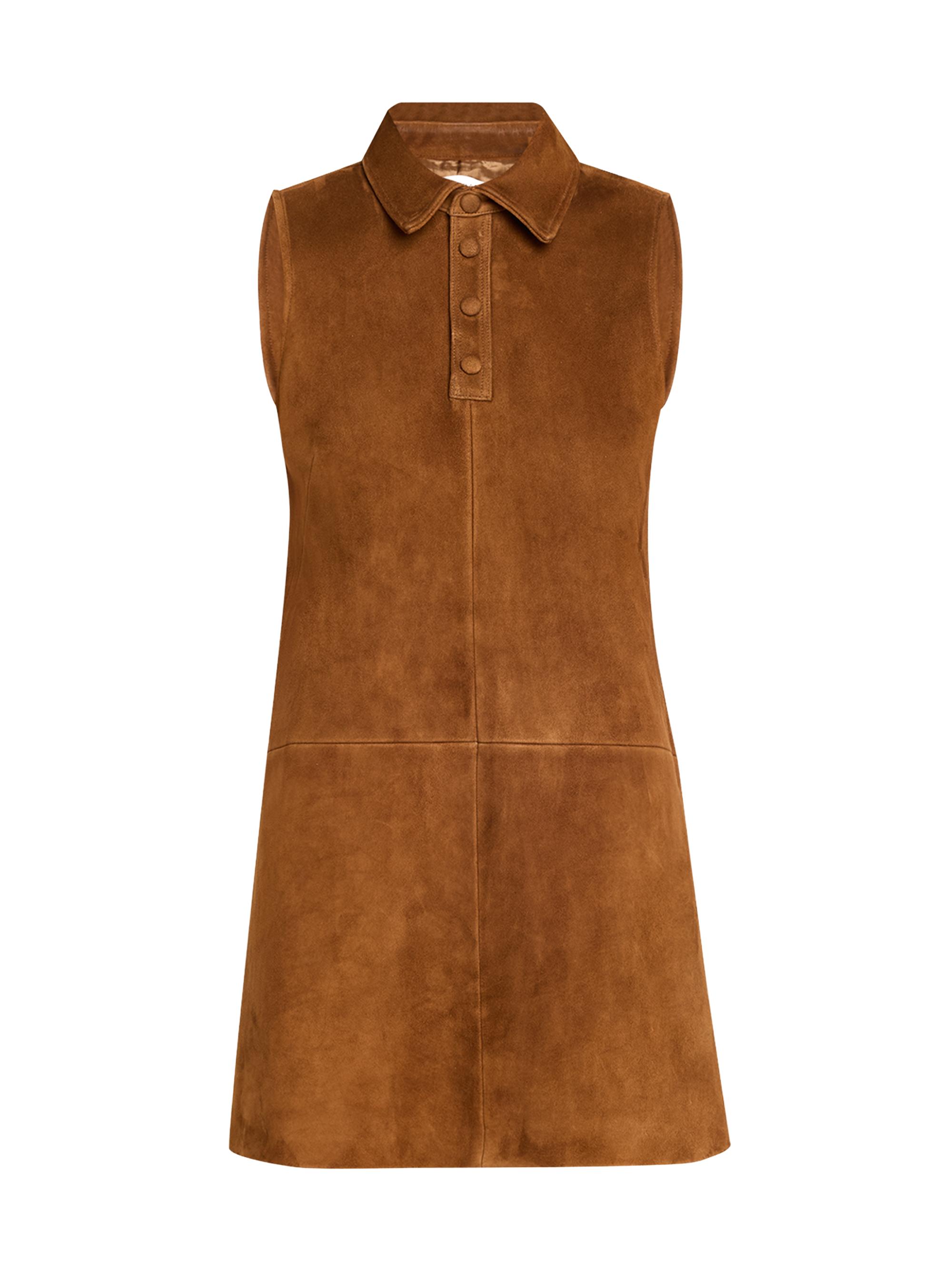 Frame Women's The Suede City Sleeveless Mini-Shirtdress - Sepia