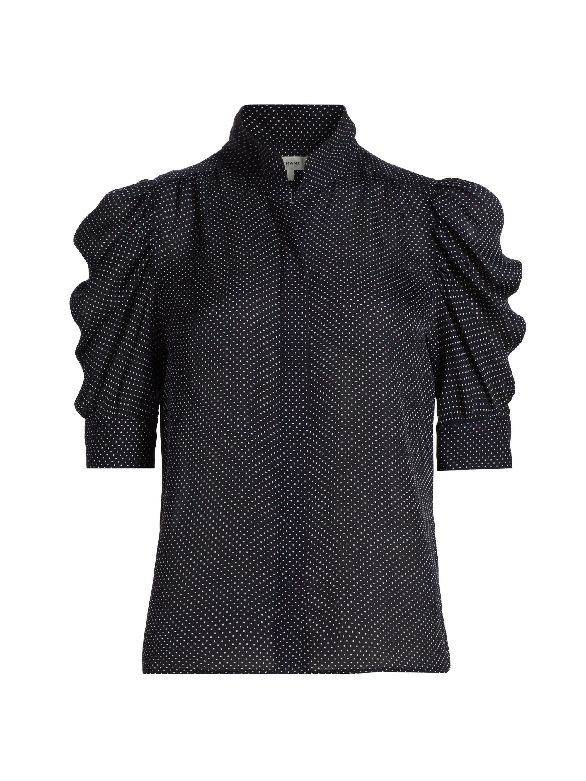 Frame Gillian Metallic Puff-Sleeve Top | Saks Fifth Avenue