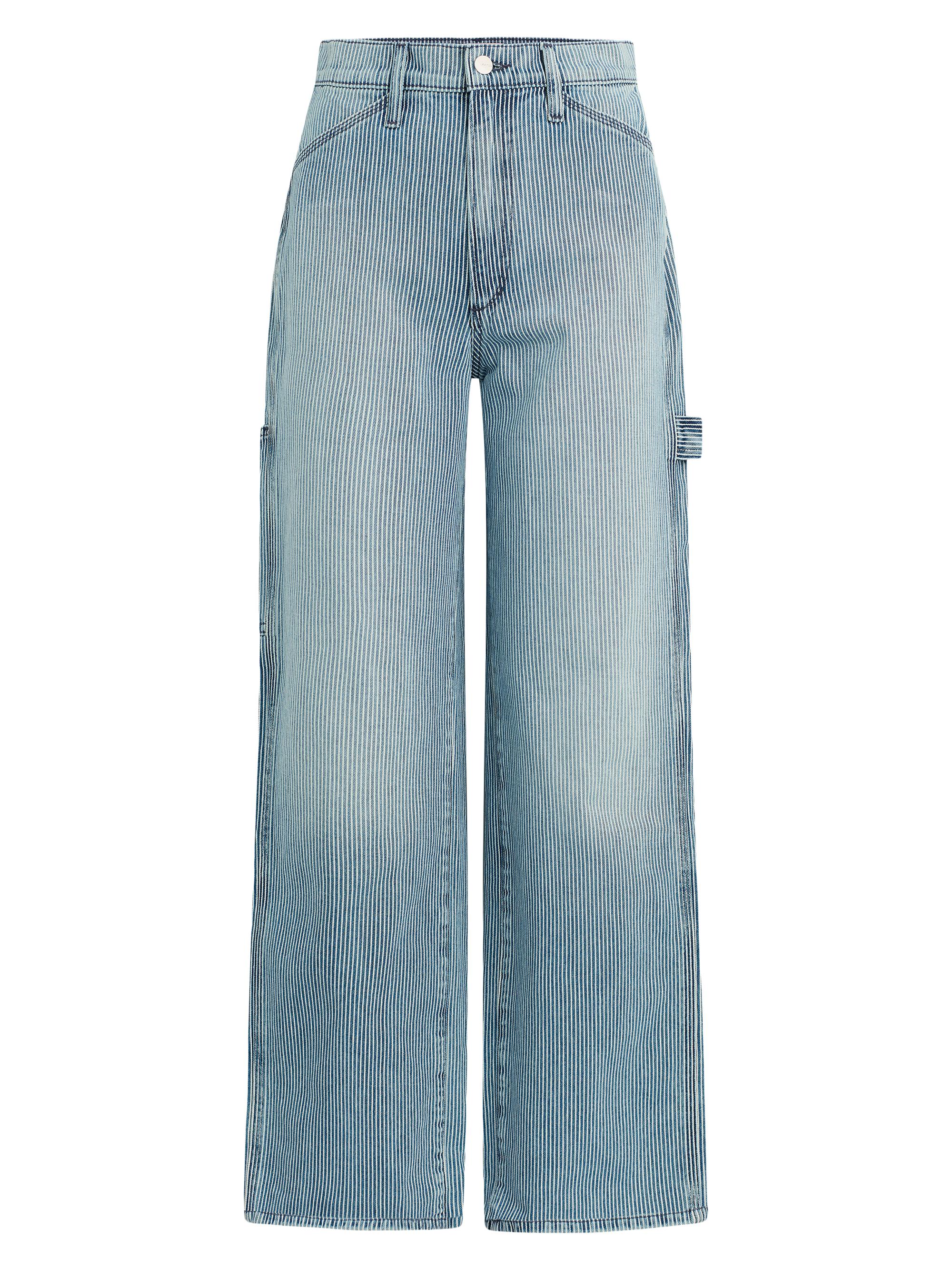 Joe's Jeans Women's The Baggy Carpenter Striped Denim Pants - Railroad