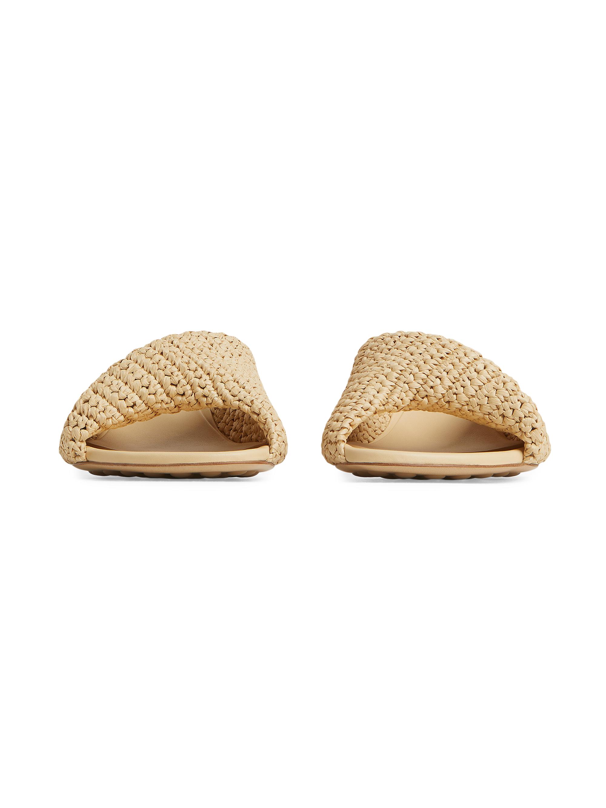 Bottega Veneta Blink 50MM Woven Raffia & Leather Twist Mules