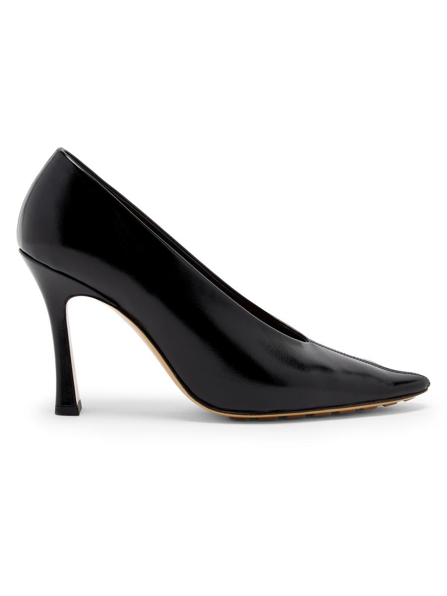 Bottega Veneta Scarpe Con Tacco Sofia In Pelle Verde Scuro Donna In Black