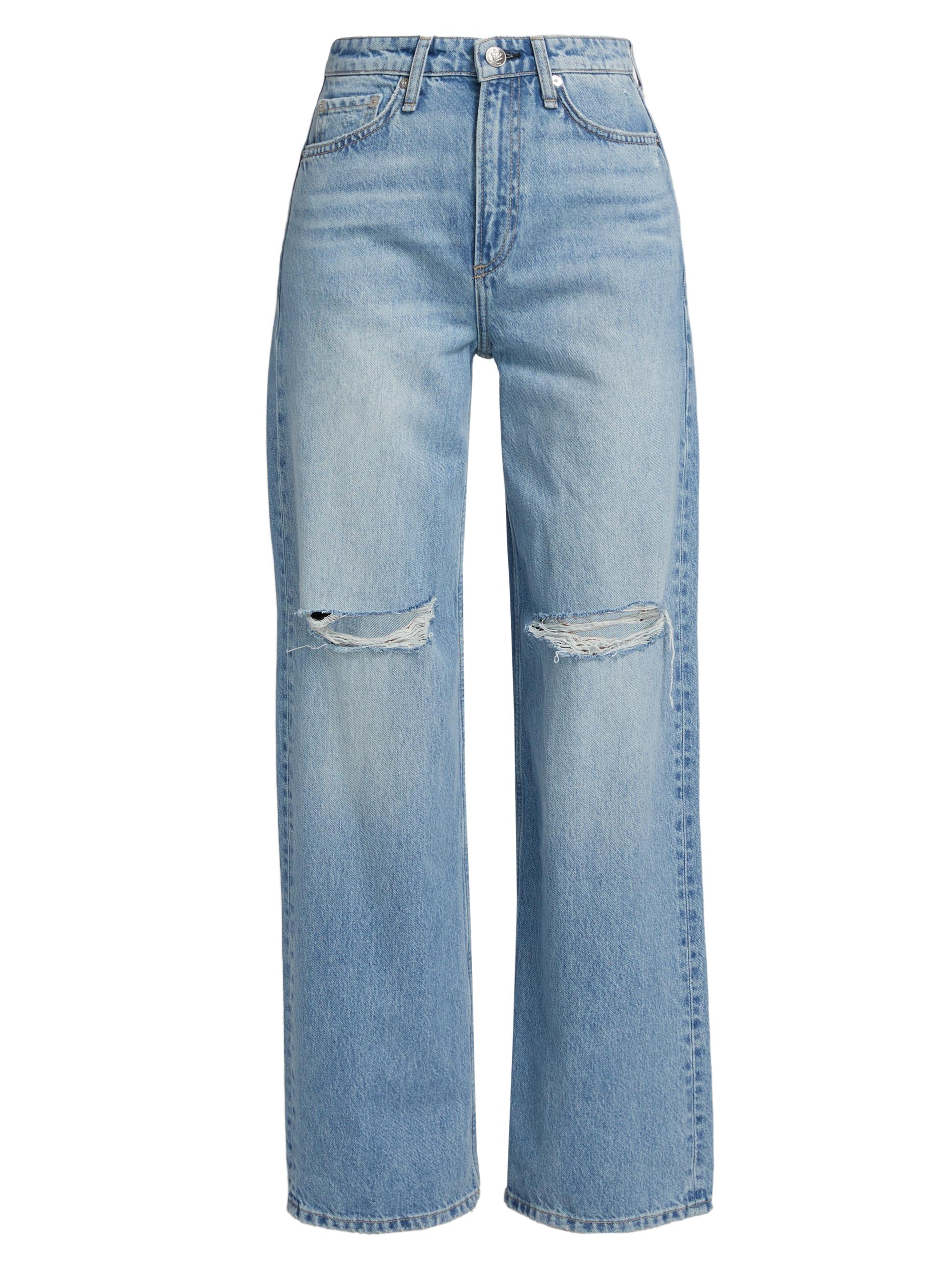 rag & bone Women's Logan Distressed Mid-Rise Wide-Leg Jeans - Ludlow