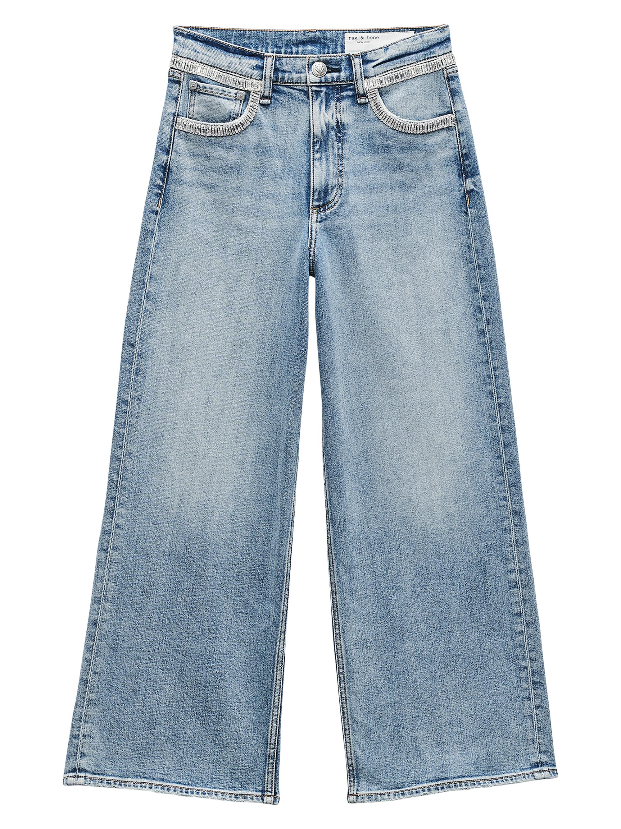 rag & bone Women's Andi High-Rise Ankle Wide-Leg Jeans - Pacific Jewel