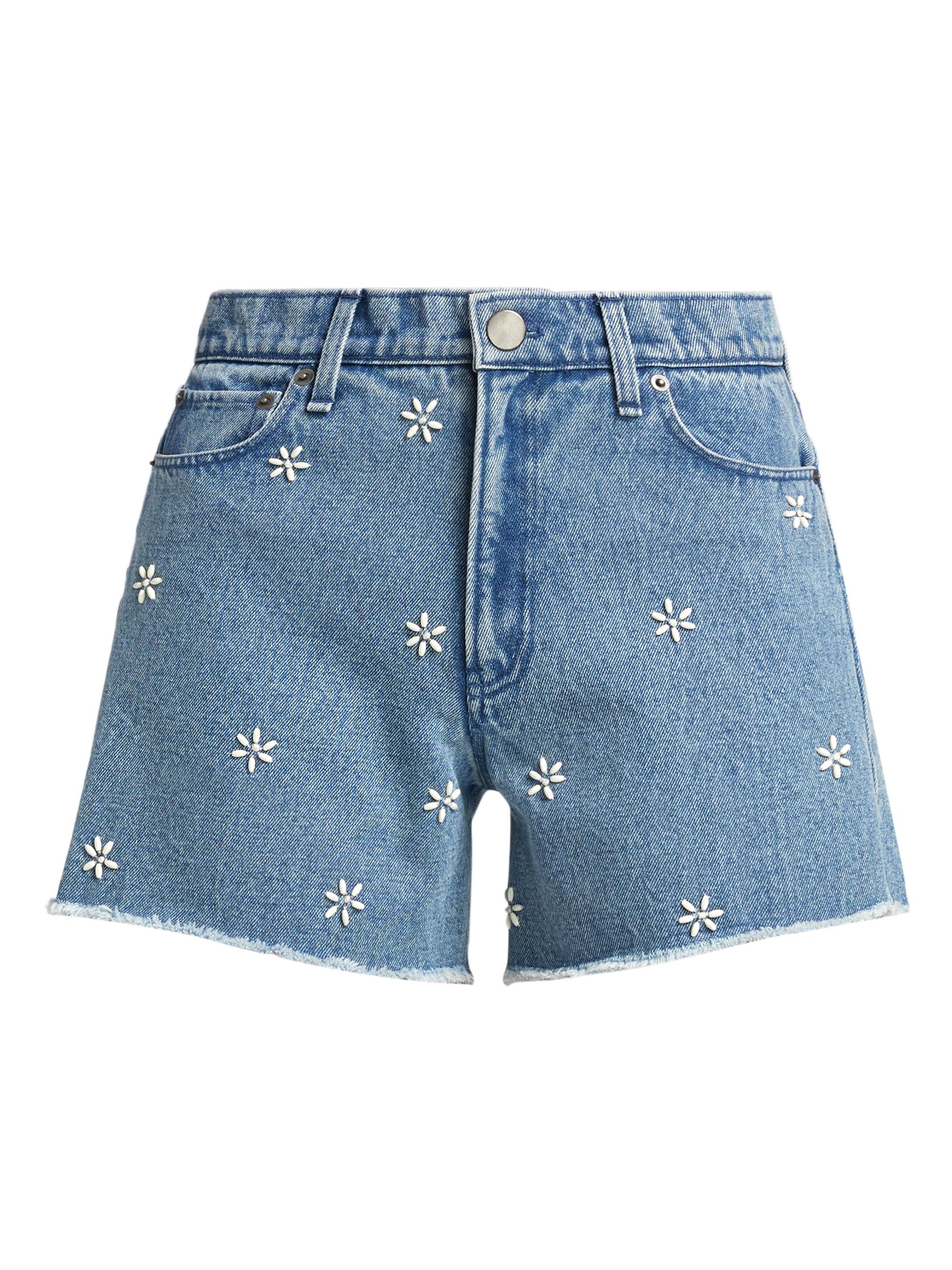 rag & bone Women's Aspen Embellished Denim Shorts - Embellished Blue