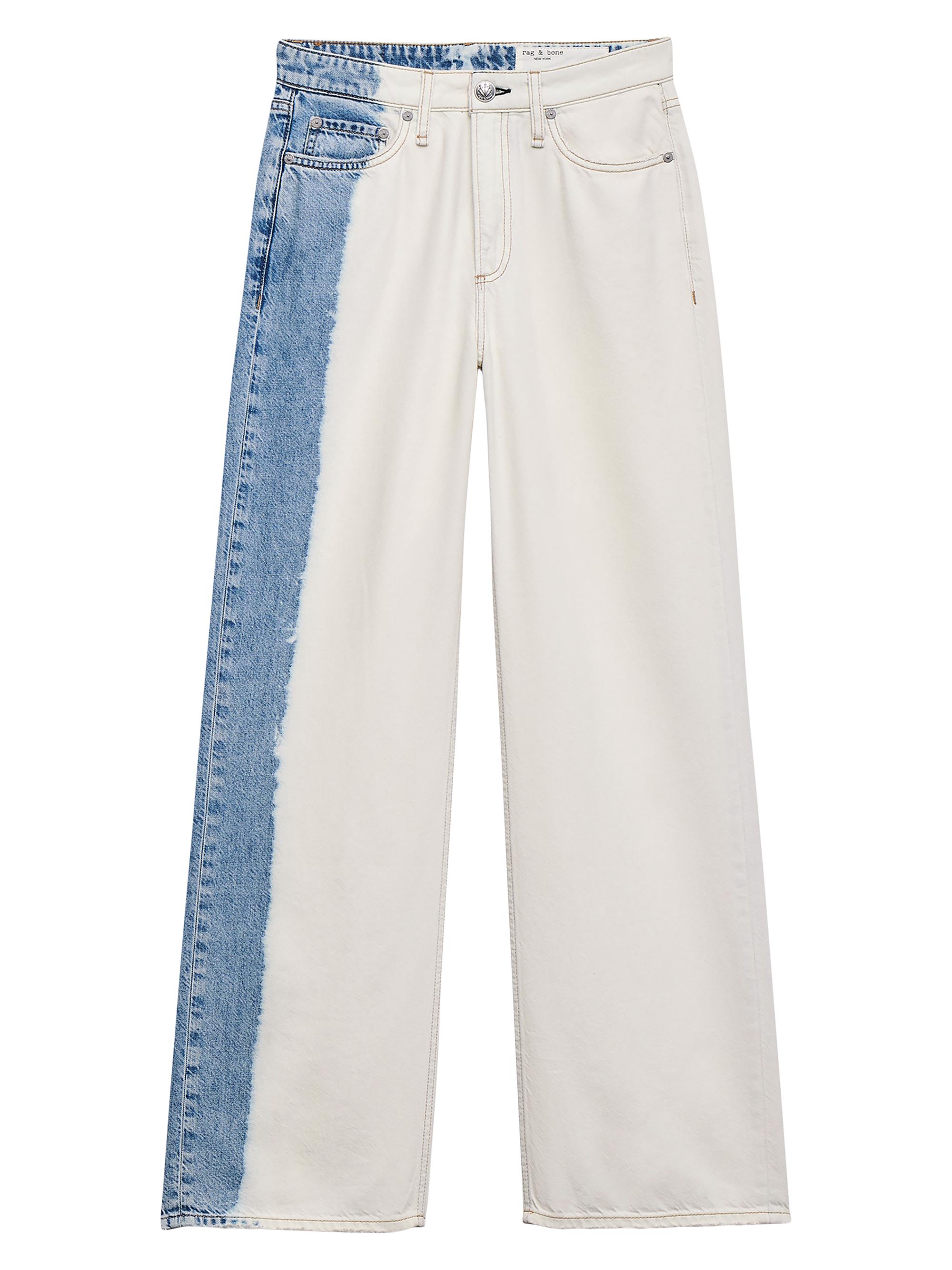 rag & bone Women's Featherweight Logan Mid-Rise Wide-Leg Jeans - Bleach Stripe