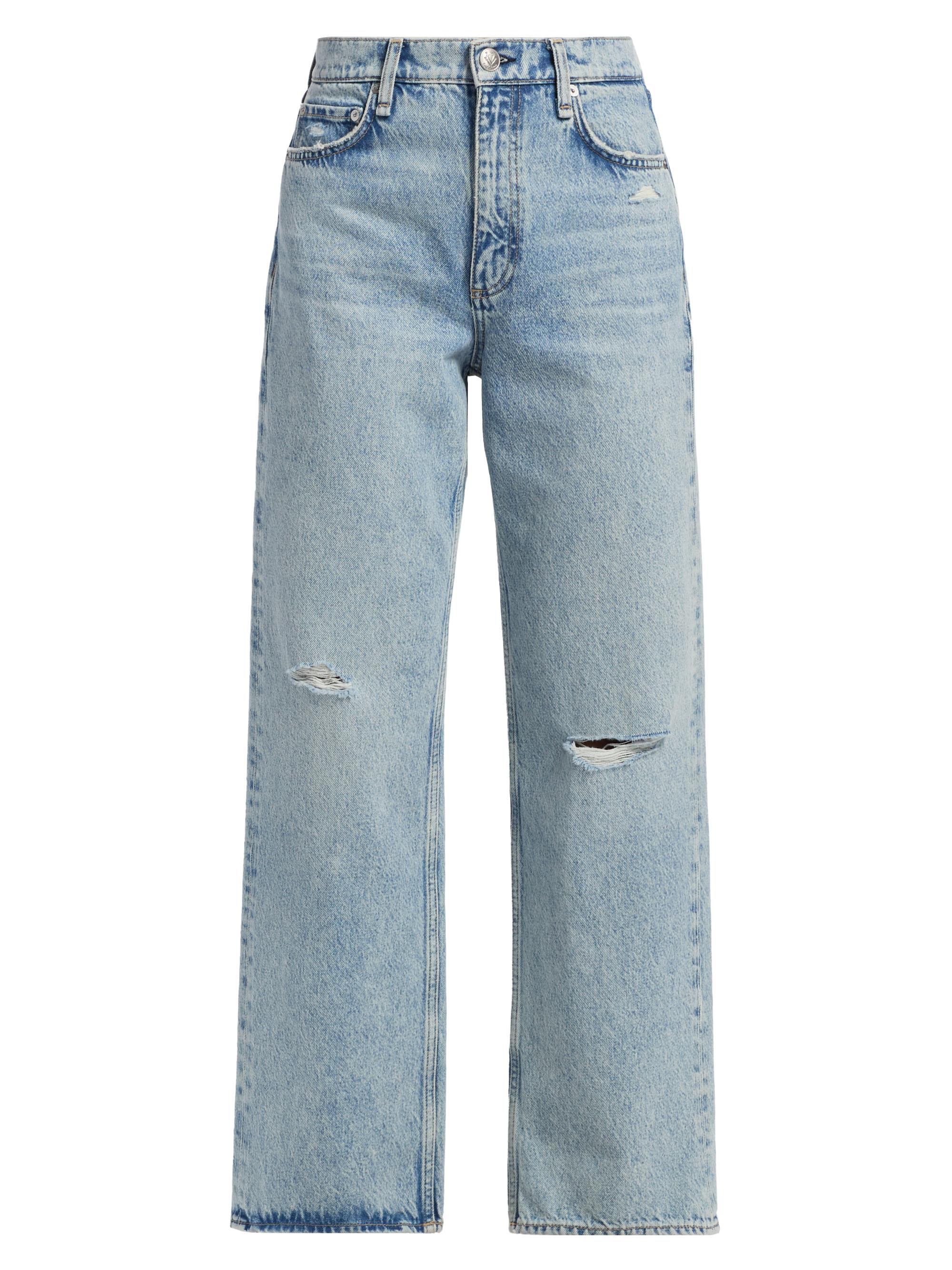 rag & bone Women's Shea High-Rise Relaxed Straight Jeans - Calypso Holes
