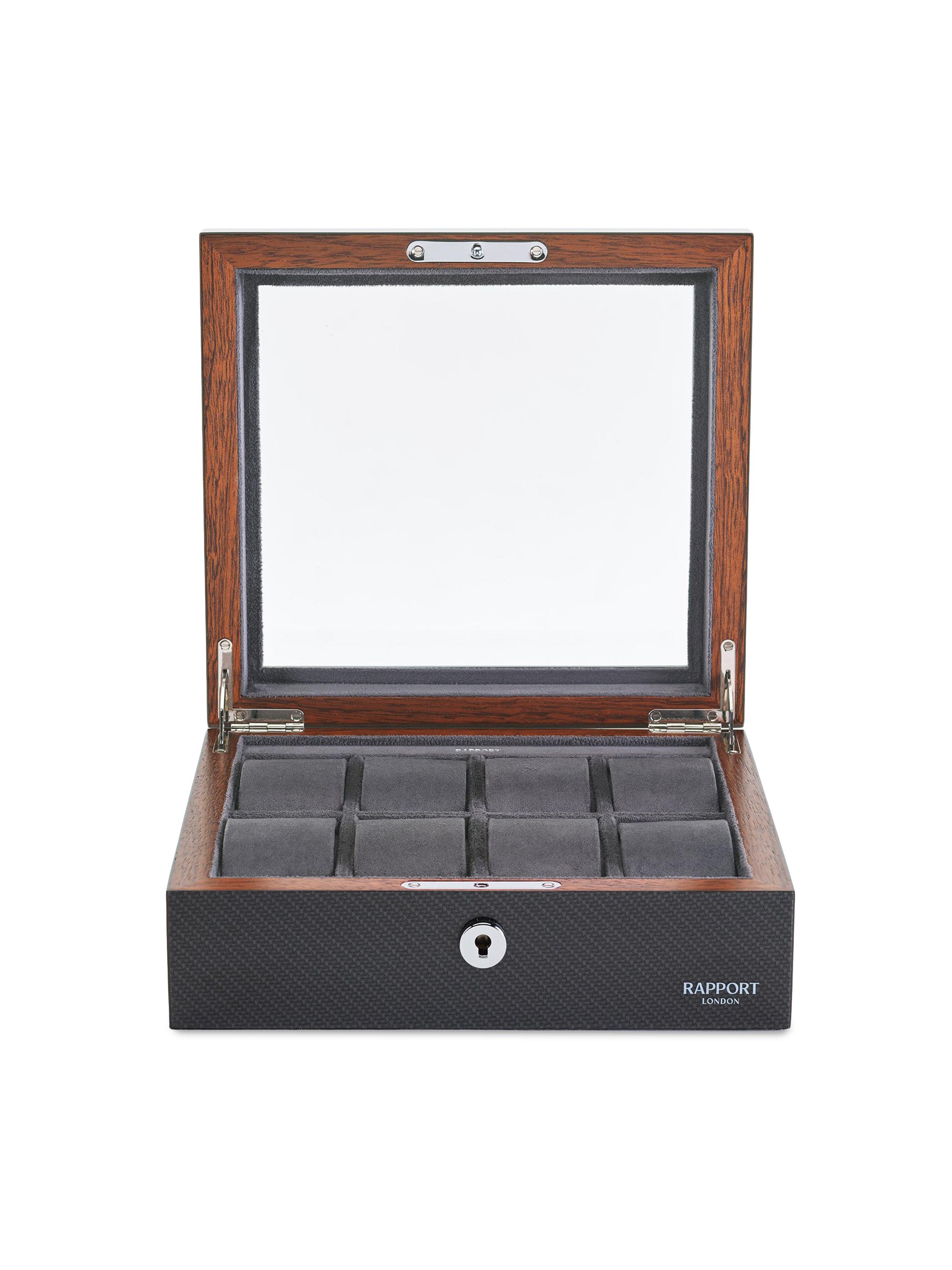 Rapport London Men's Optic Eight Watch Box - Carbon Fibre