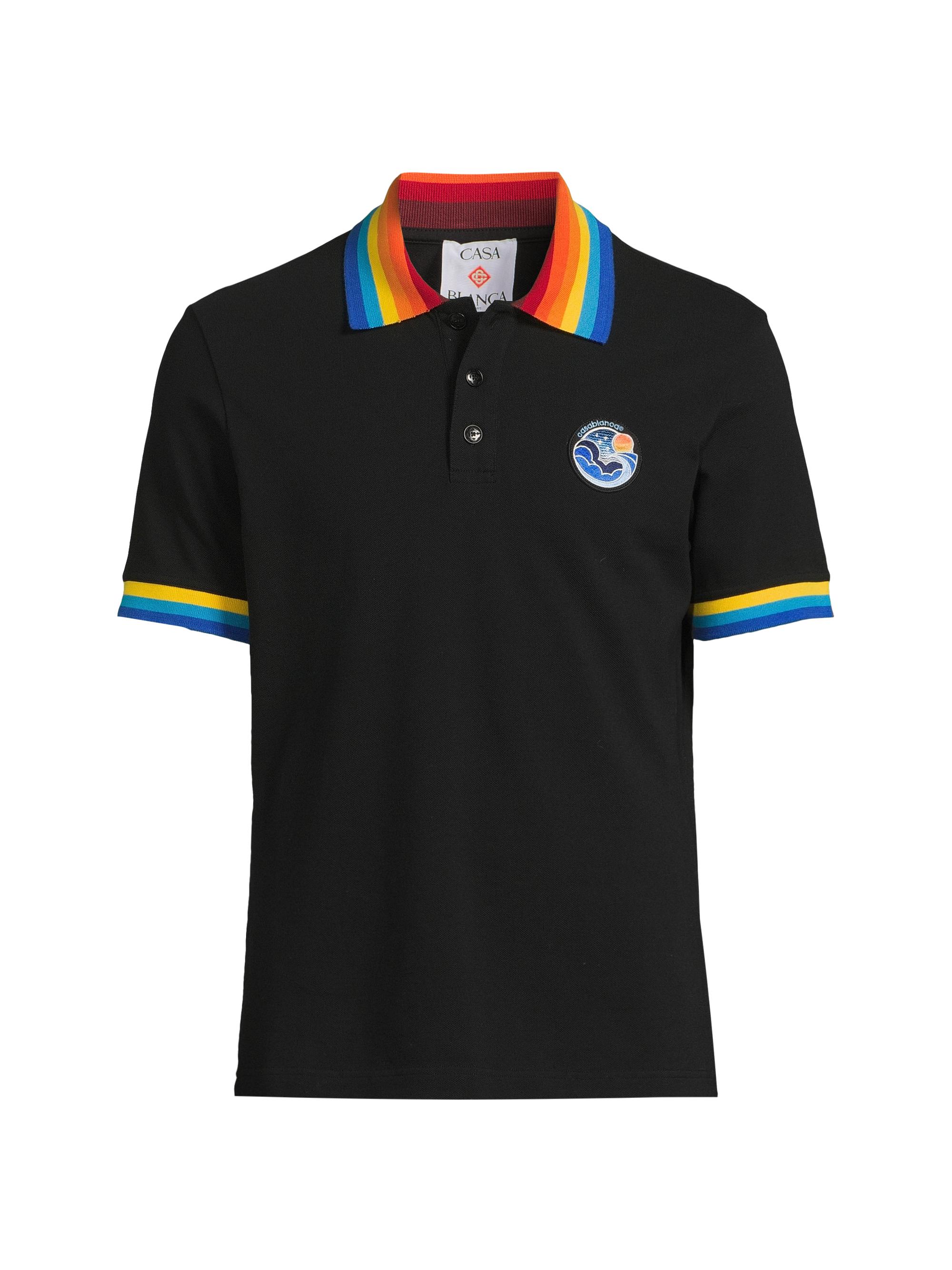 Casablanca Rainbow Cotton Polo Shirt | Saks Fifth Avenue