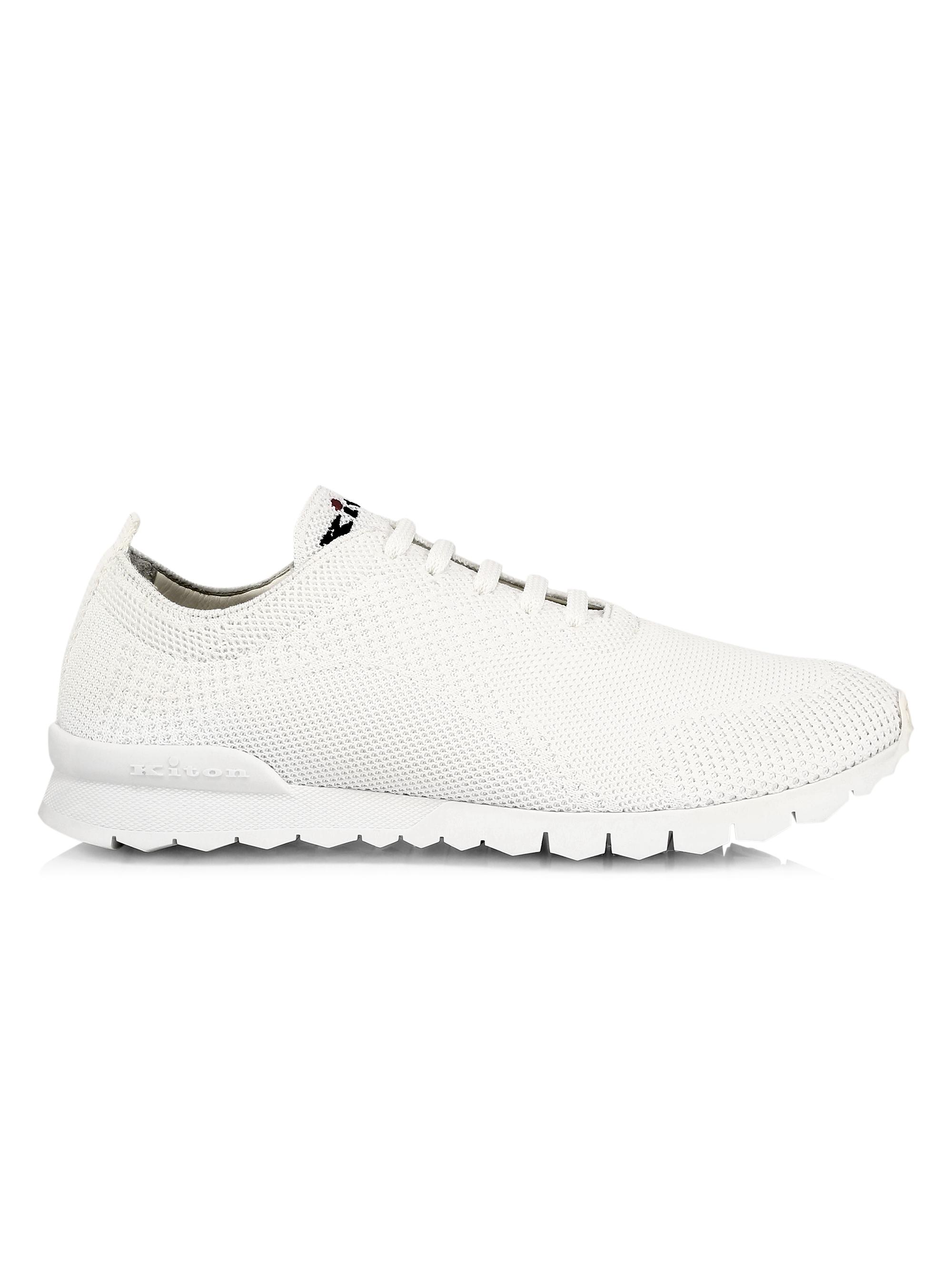 Kiton Men's Fits Lace-Up Sneakers - White
