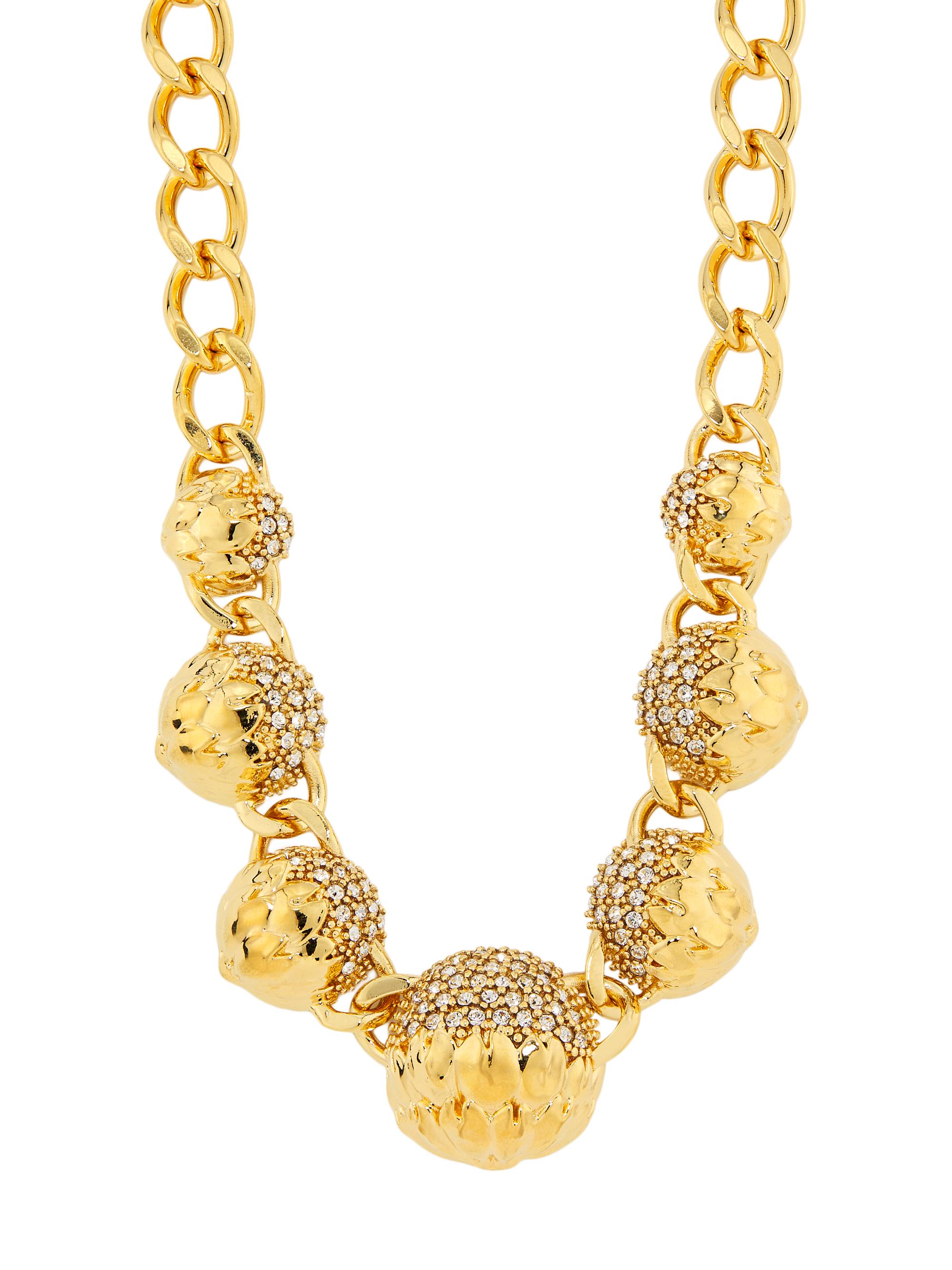 Oscar de la Renta Women's 24K-Gold-Plated & Glass Crystal Artichoke Necklace - Crystal