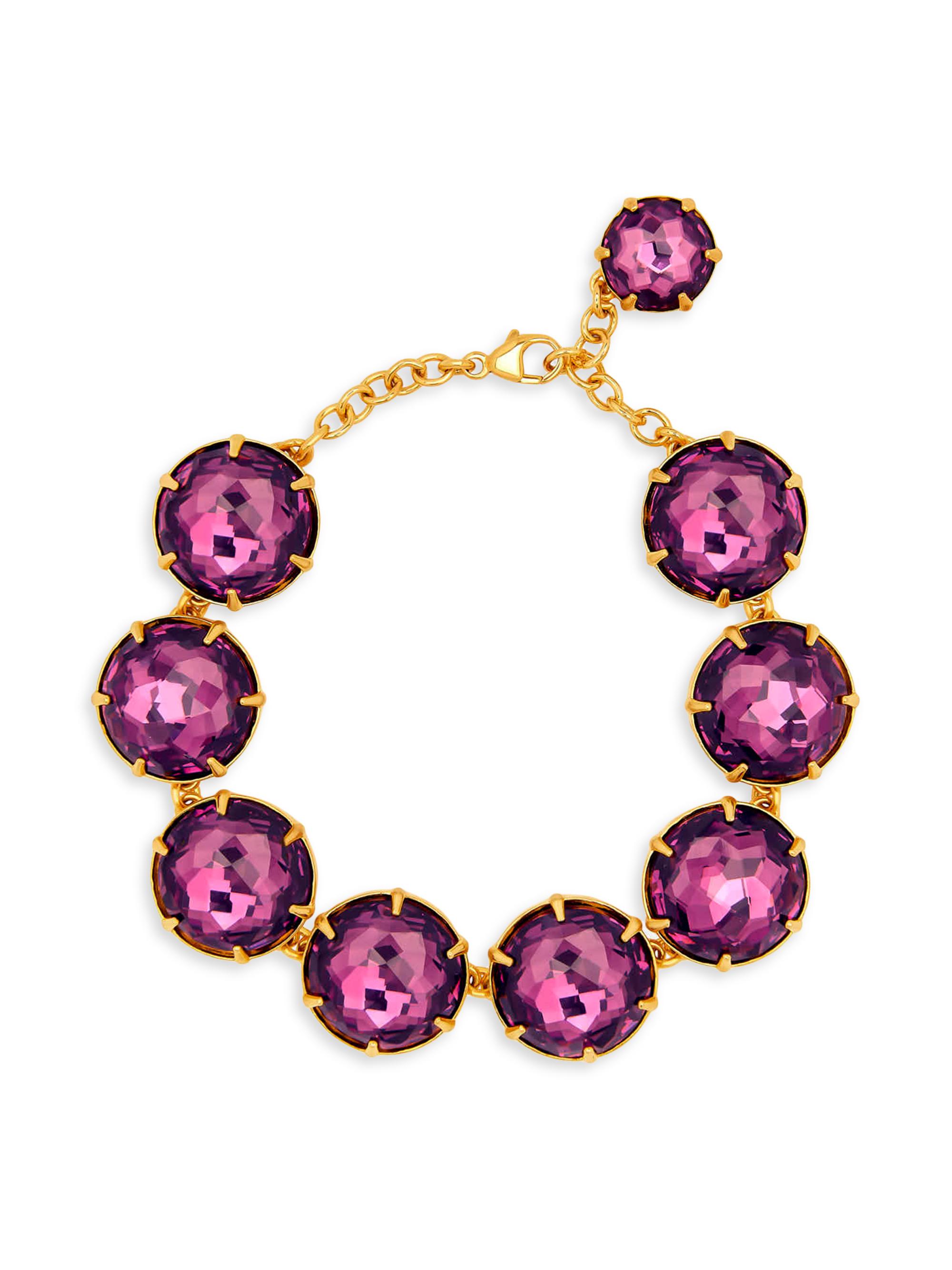 Oscar de la Renta Women's 24K-Gold-Plated & Glass Crystal Bracelet - Crystal