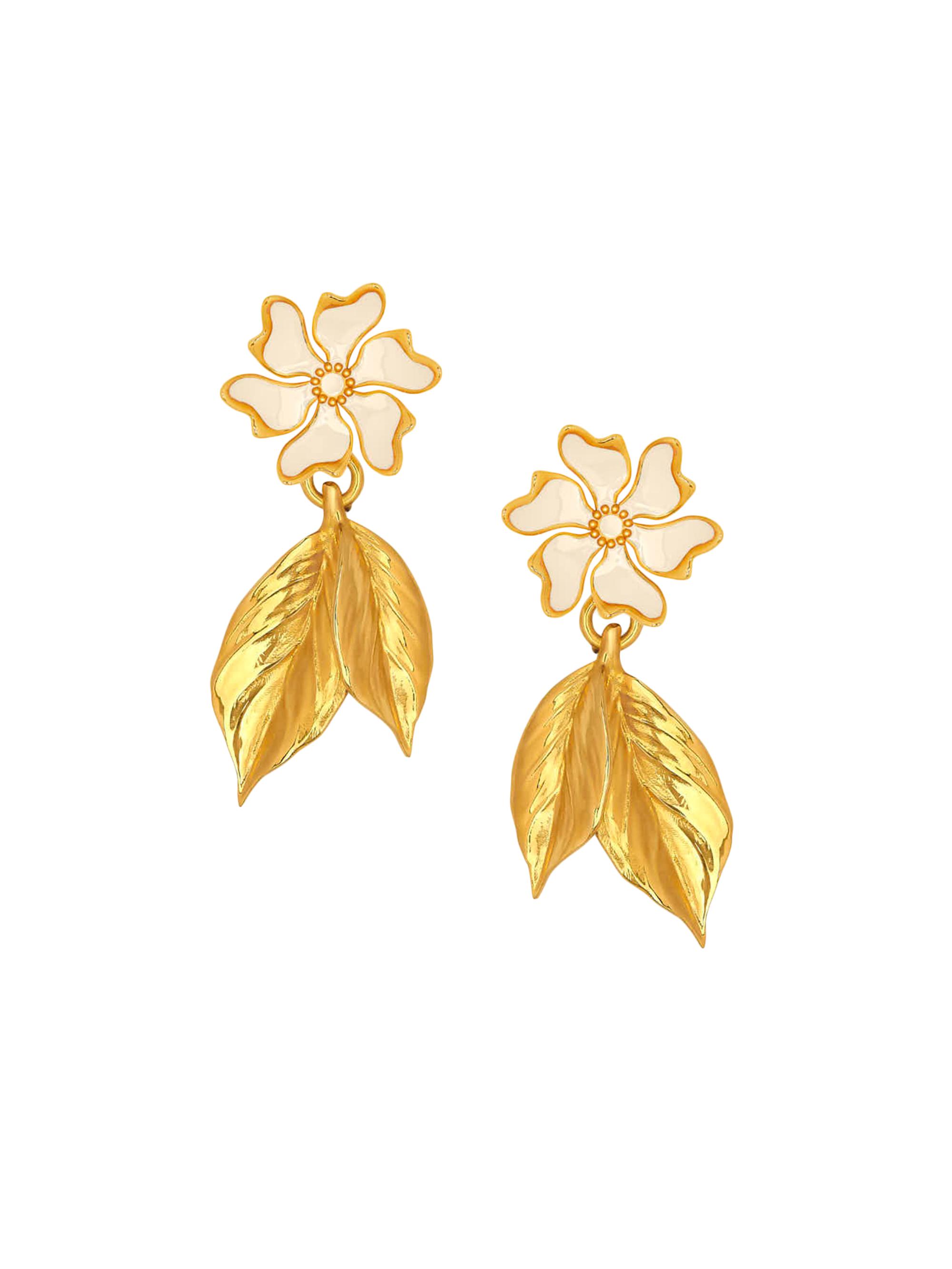 Oscar de la Renta Women's Cherry Blossom 24K-Gold-Plated & Enamel Drop Earrings -