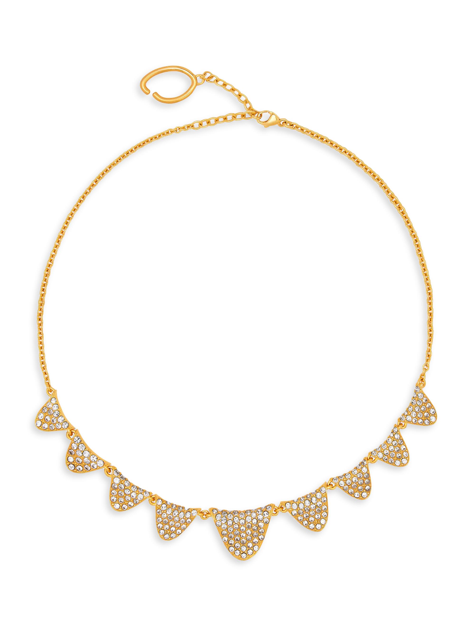 Oscar de la Renta Women's Pavé Twist 24K-Gold-Plated & Glass Crystal Necklace - Crystal