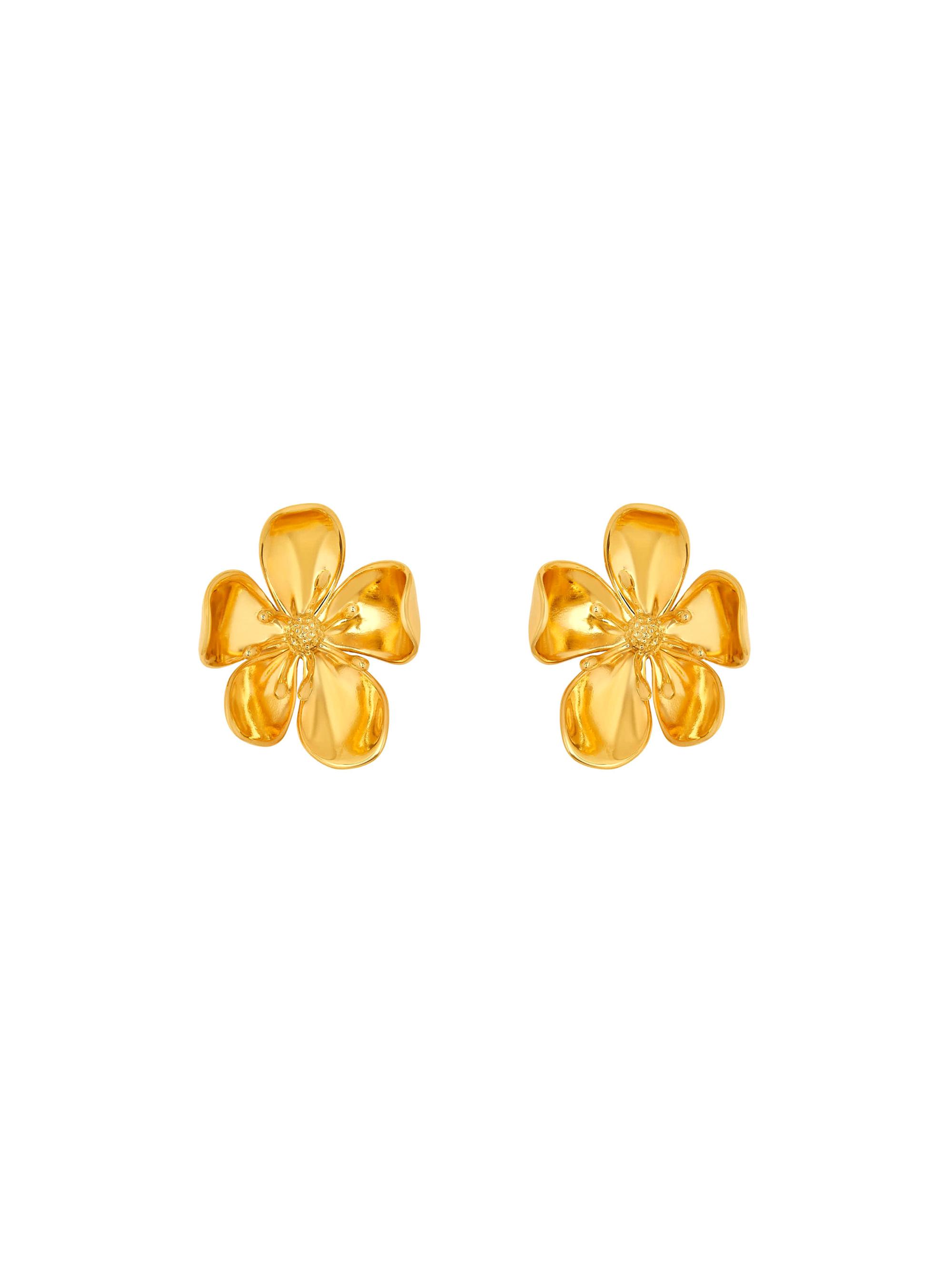 Oscar de la Renta Women's  Cherry Blossom 24K-Gold-Plated Stud Earrings - Gold