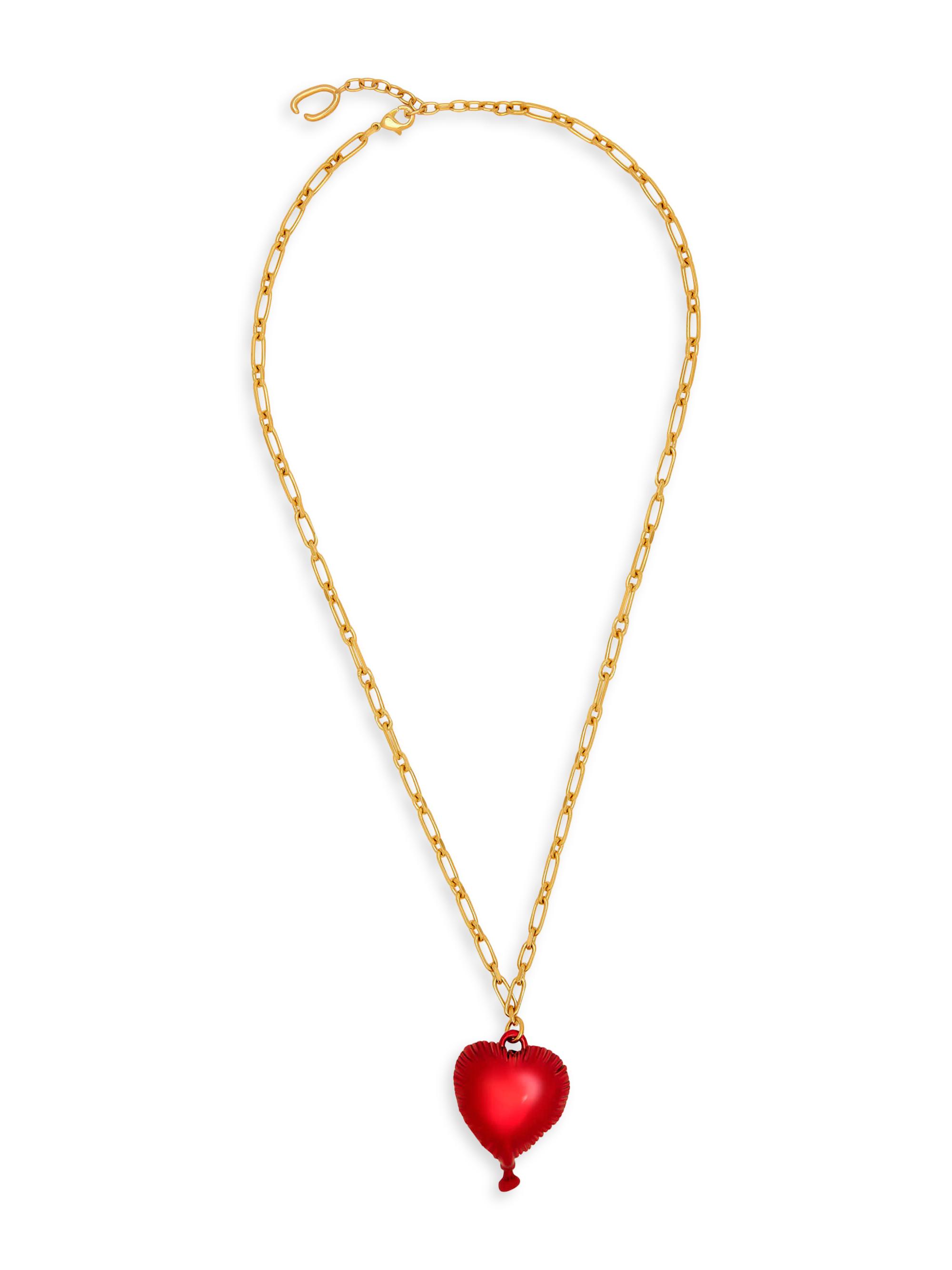 Oscar de la Renta Women's Balloon 24K-Gold-Plated Pendant Necklace - Red