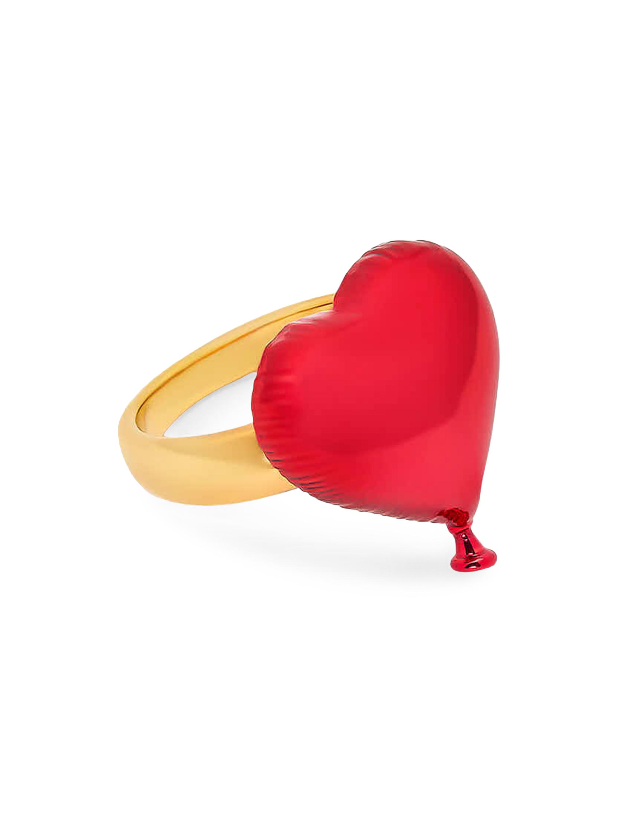 Oscar de la Renta Women's Balloon 24K-Gold-Plated Ring - Red
