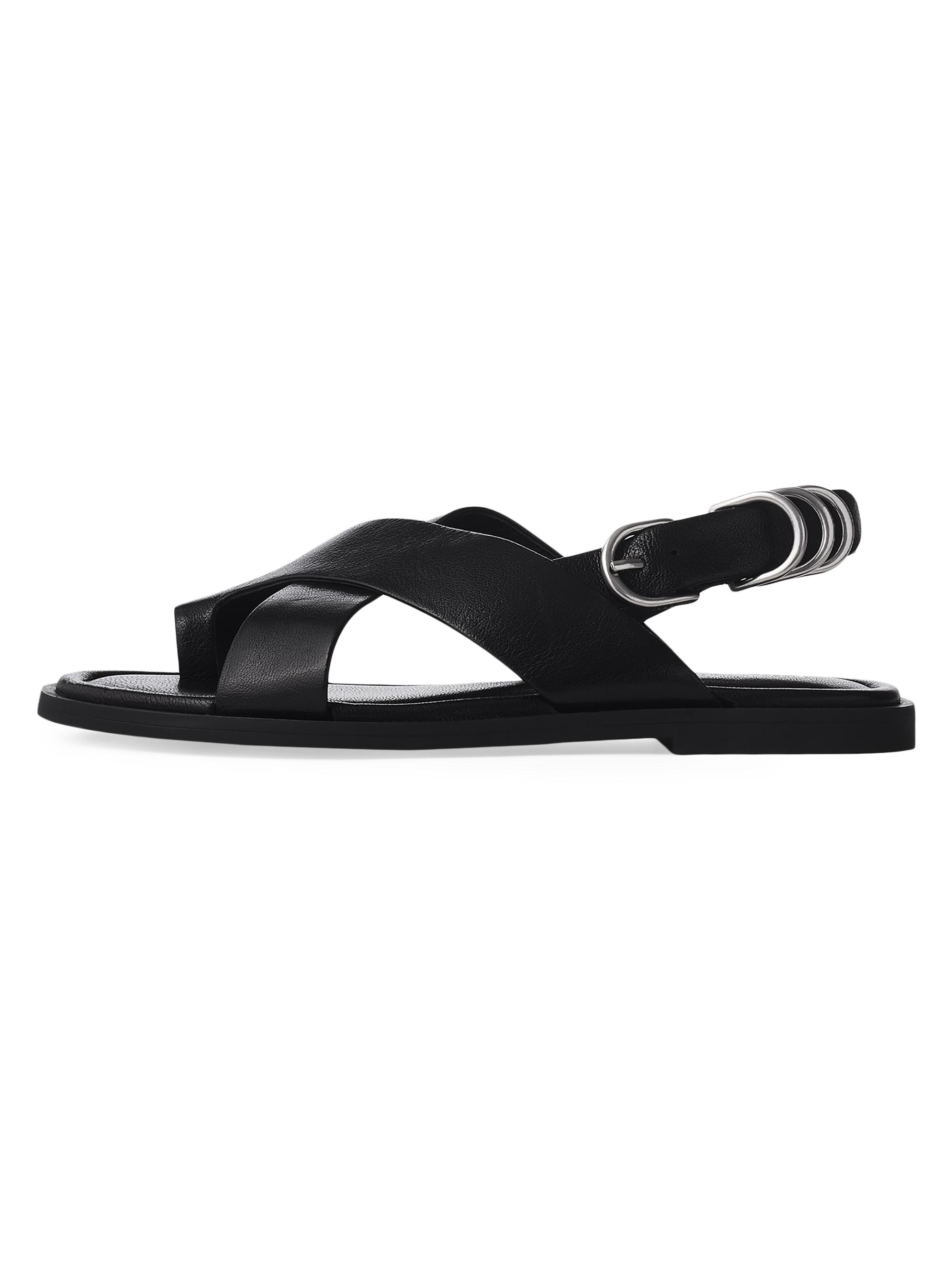 rag & bone Women's Gia Leather Toe Loop Sandals - Black
