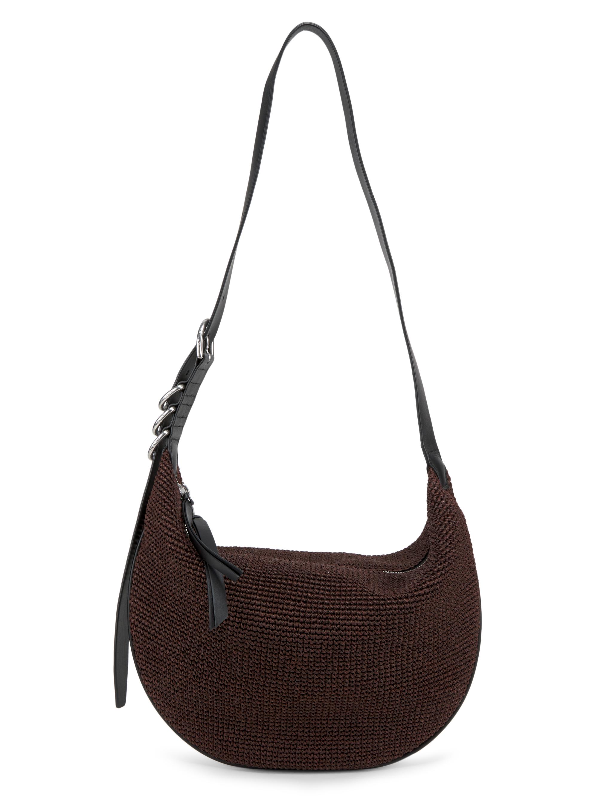 rag & bone Women's Mercer  Raffia Hobo Bag - Espresso