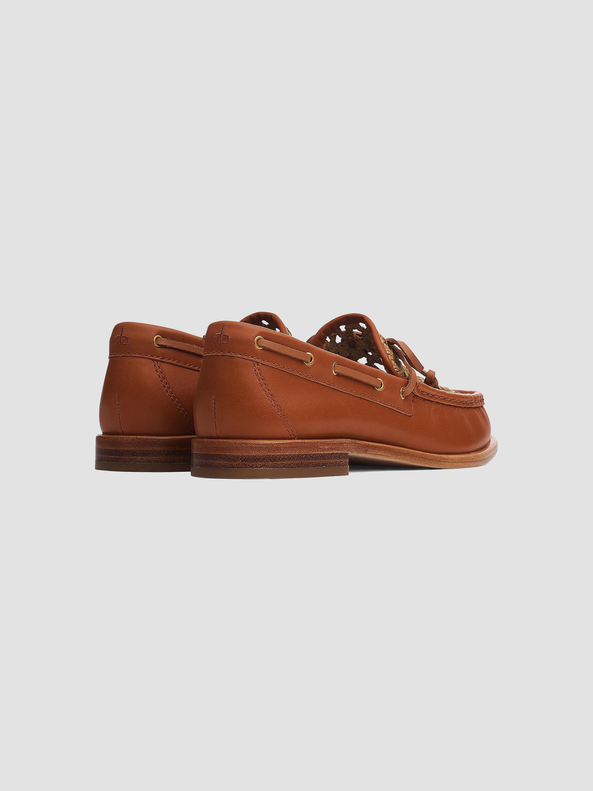 rag & bone Carter Woven-Trim Leather Boat Shoes | Saks Fifth  display picture 2
