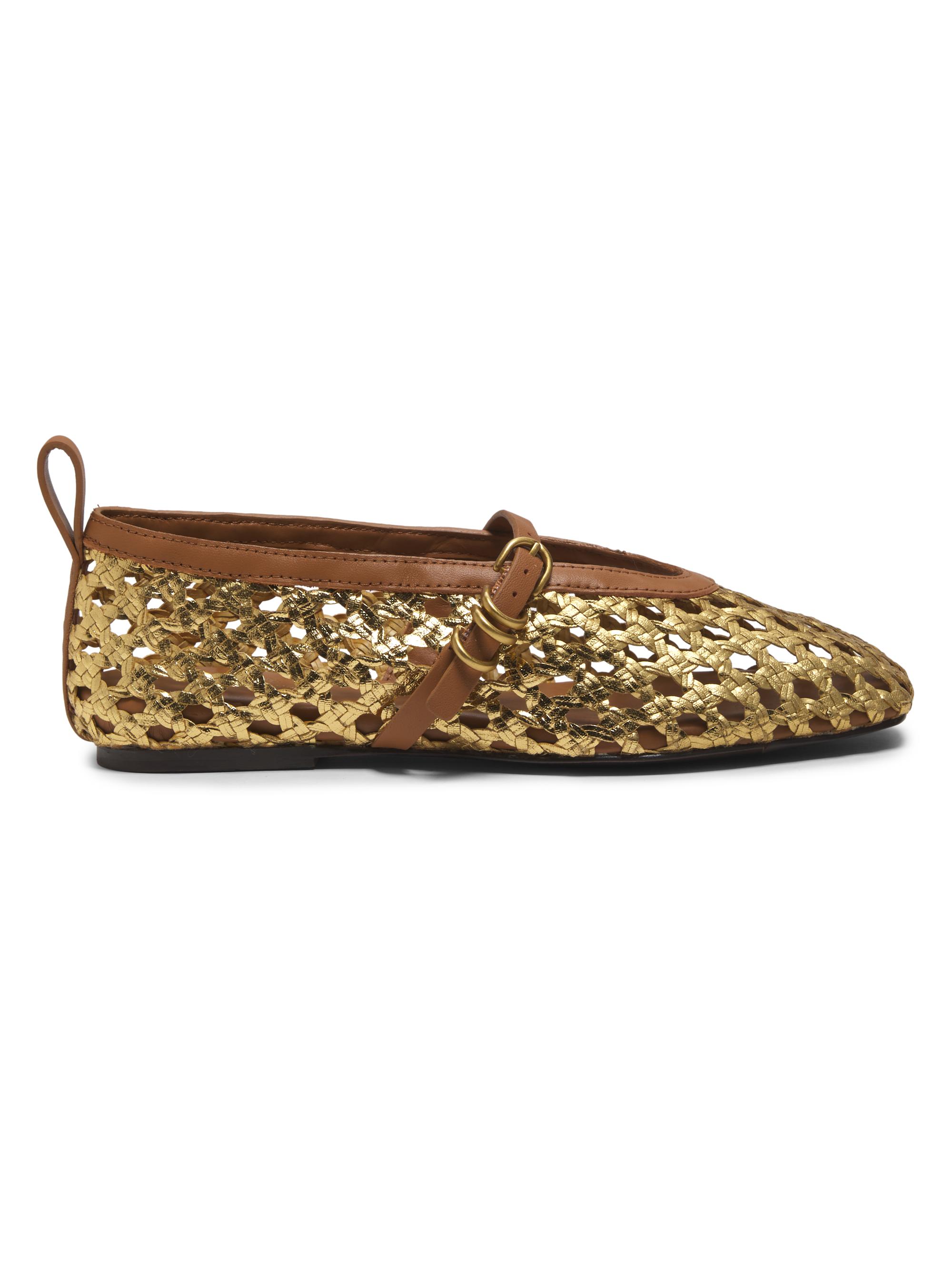 rag & bone Women's Spire Woven Mary Janes - Gold