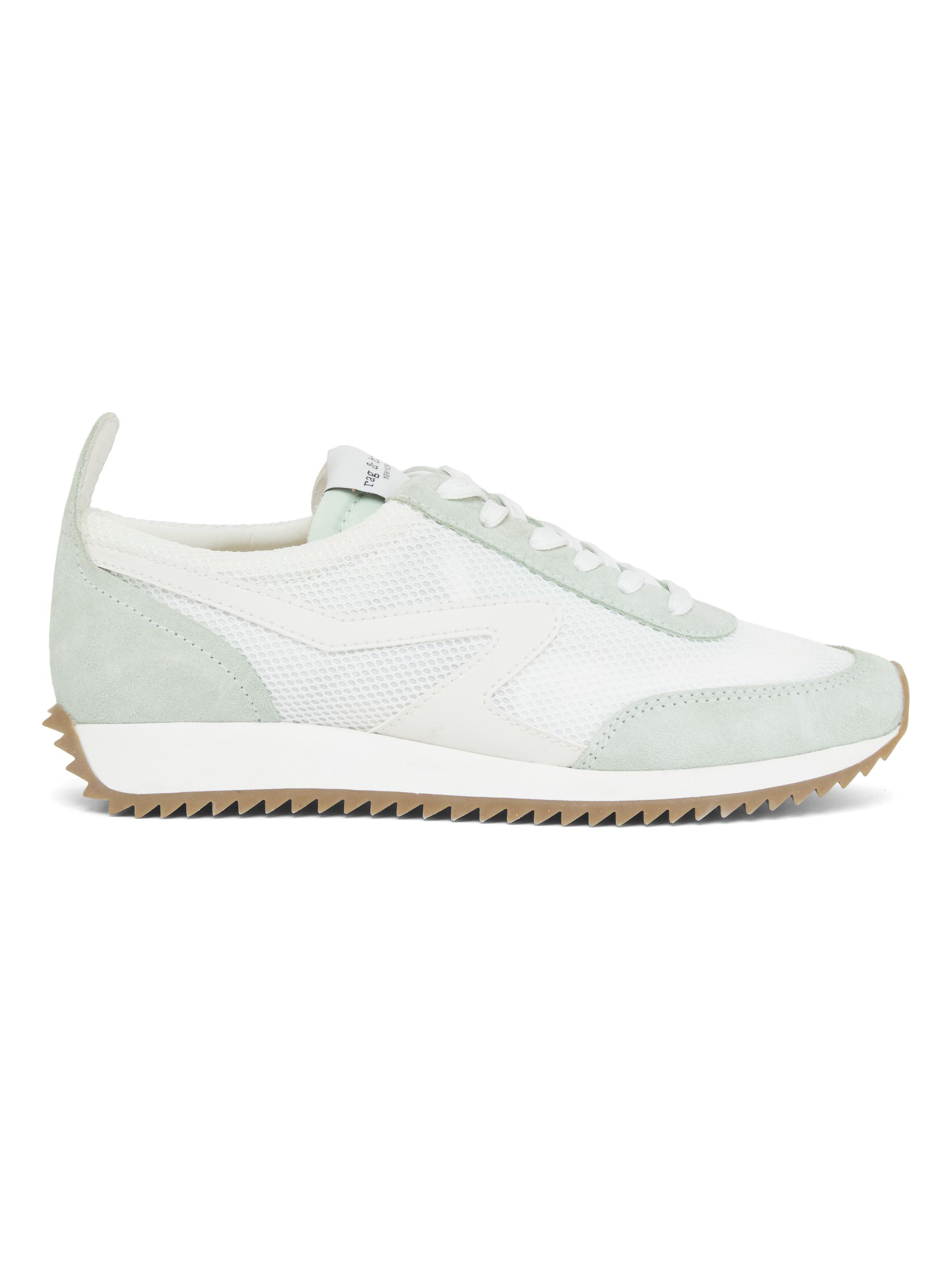 rag & bone Women's Retro Suede & Mesh Running Sneakers - Off White Mint