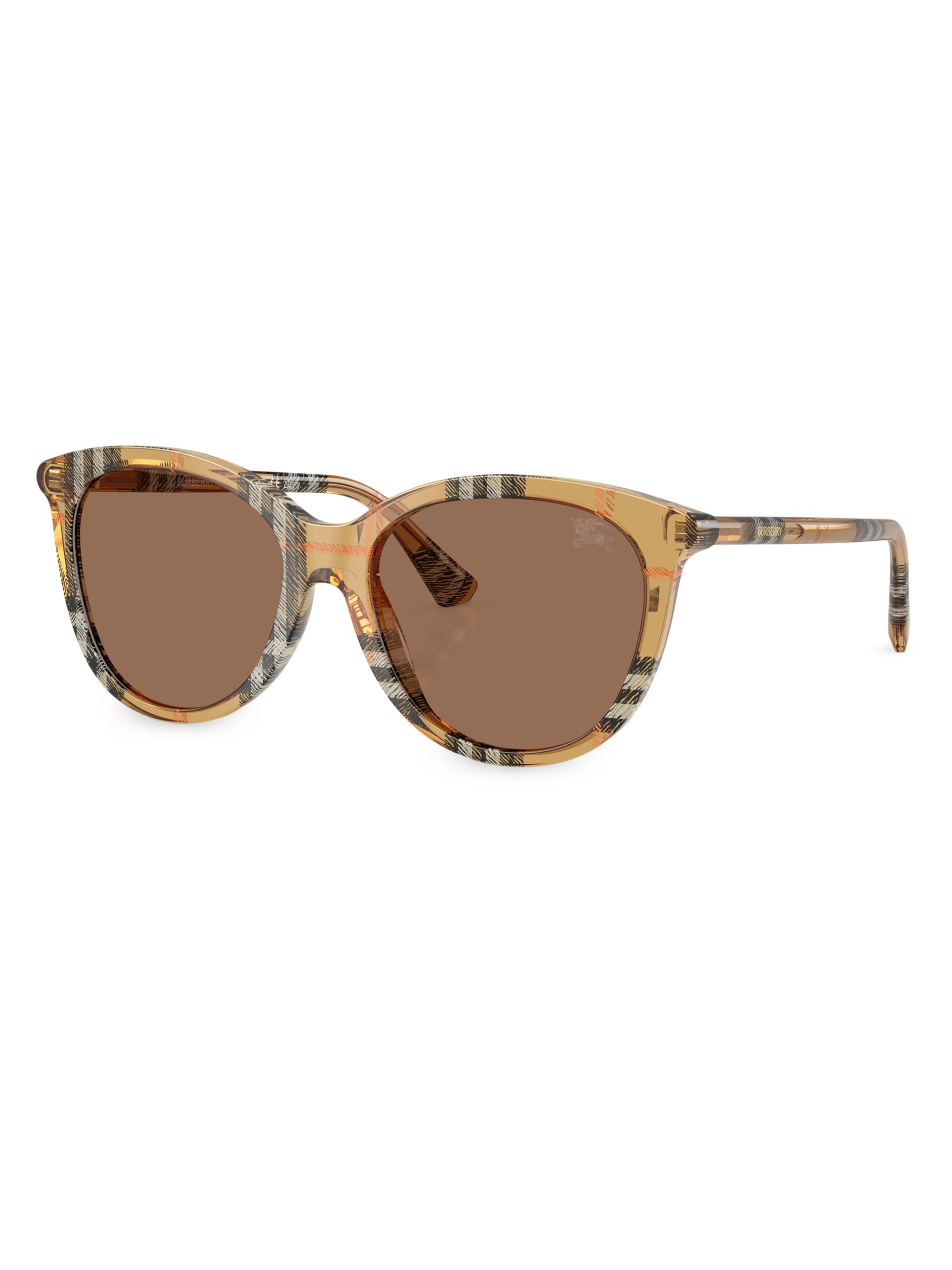 Burberry Women's 55MM Phantos Round Sunglasses - Dark Brown