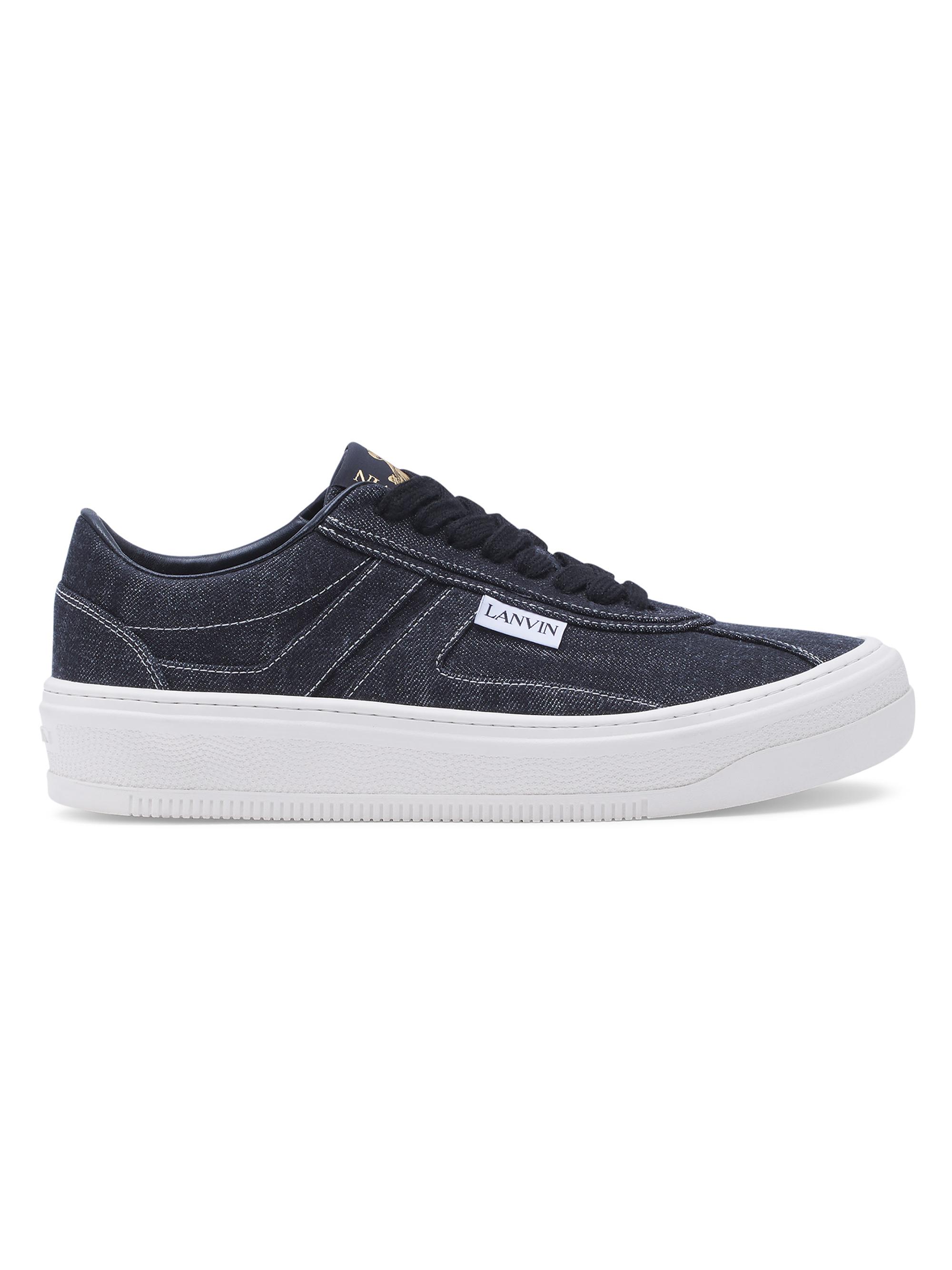 Lanvin Men's Cash Sneakers in Denim - Black White