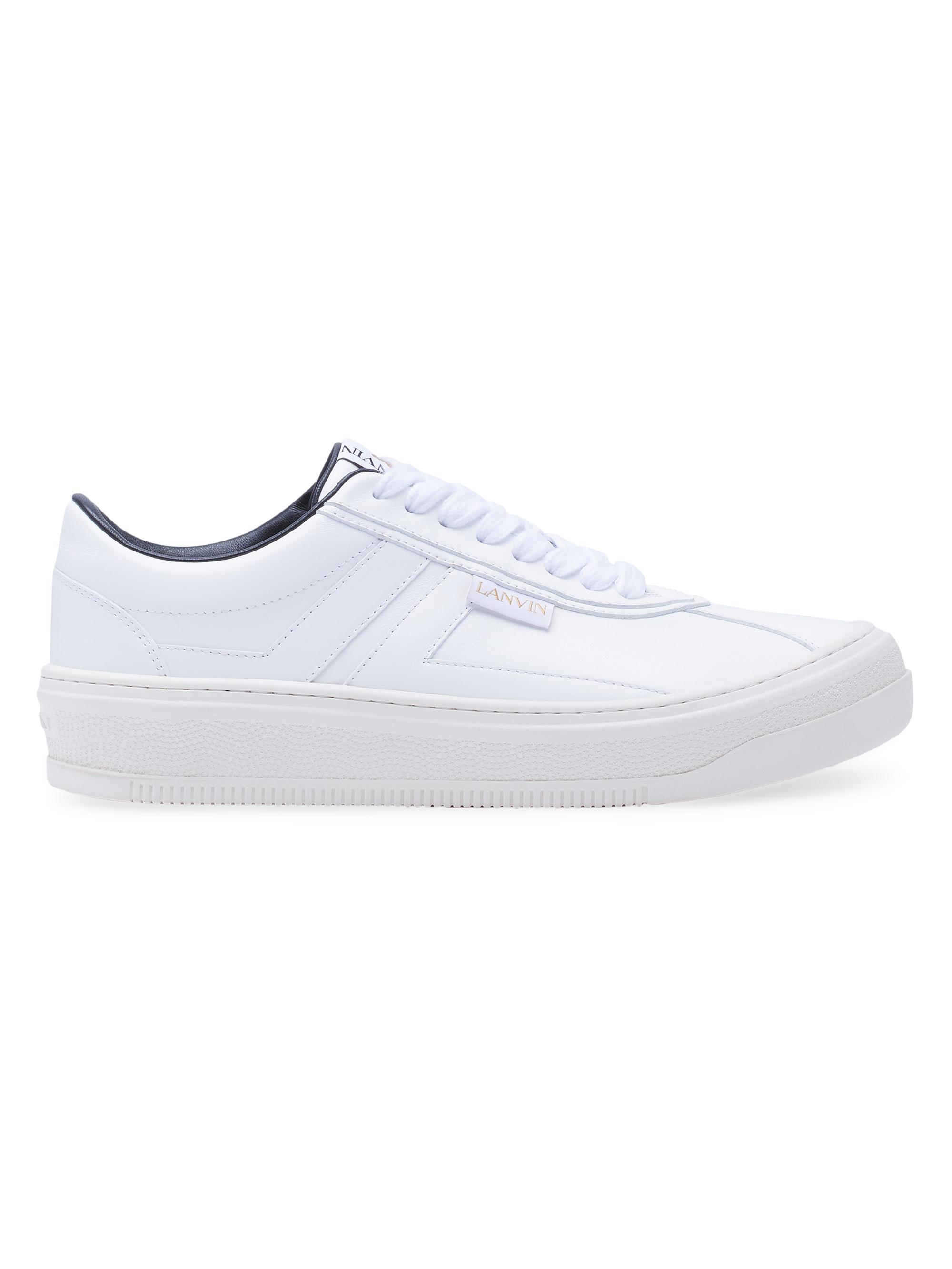 Lanvin Men's Cash Sneakers in Leather - White