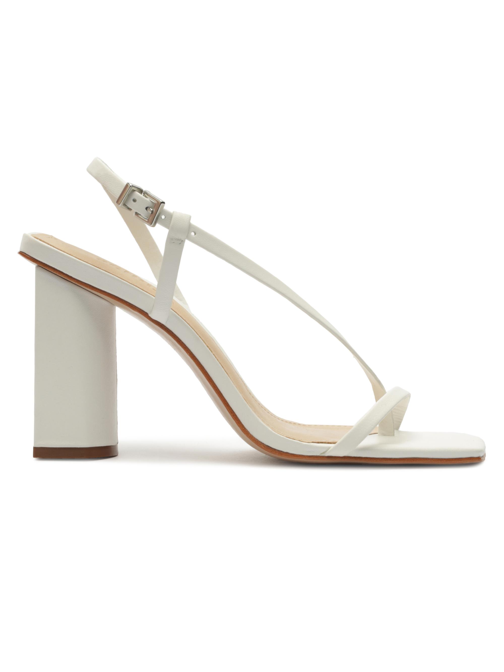 Schutz Women's Heloise 95MM Leather Block Sandals - White