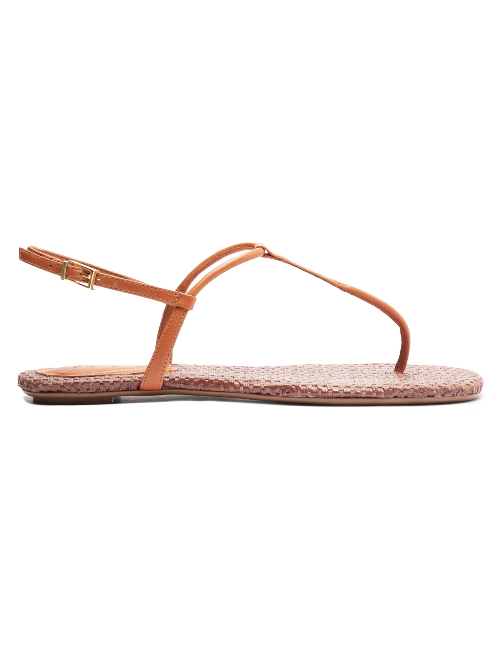 Schutz Women's Elsha Leather Flat Sandals - Cuoio Brown