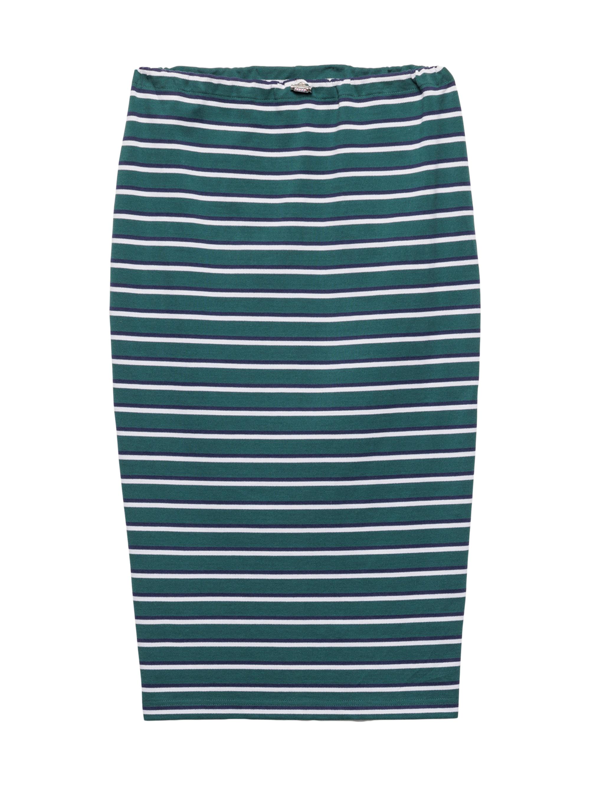 Prada Women's Striped Piqué Skirt - Green