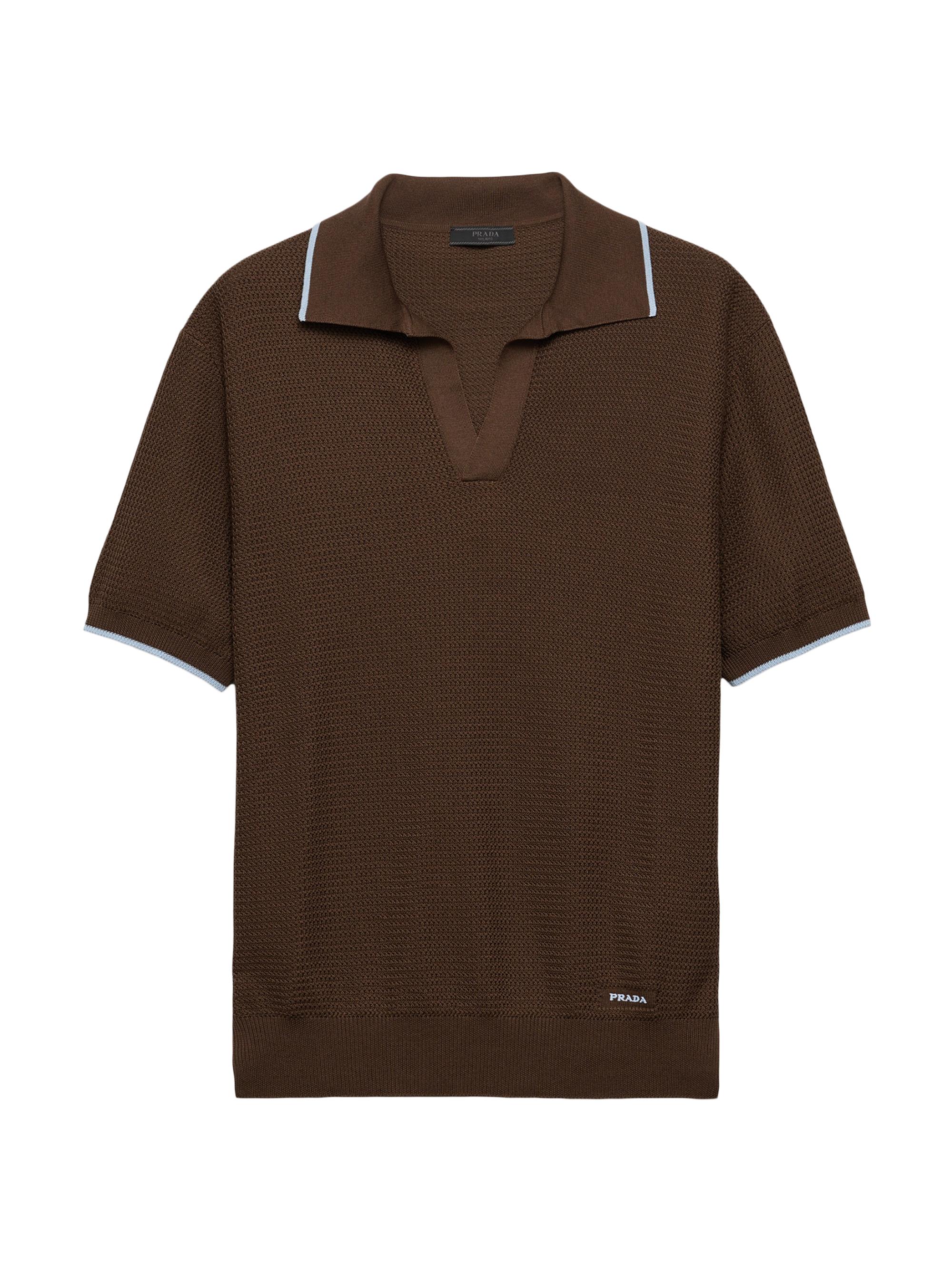 Prada Piqué Polo Shirt with Re-Nylon Details | Saks Fifth Avenue