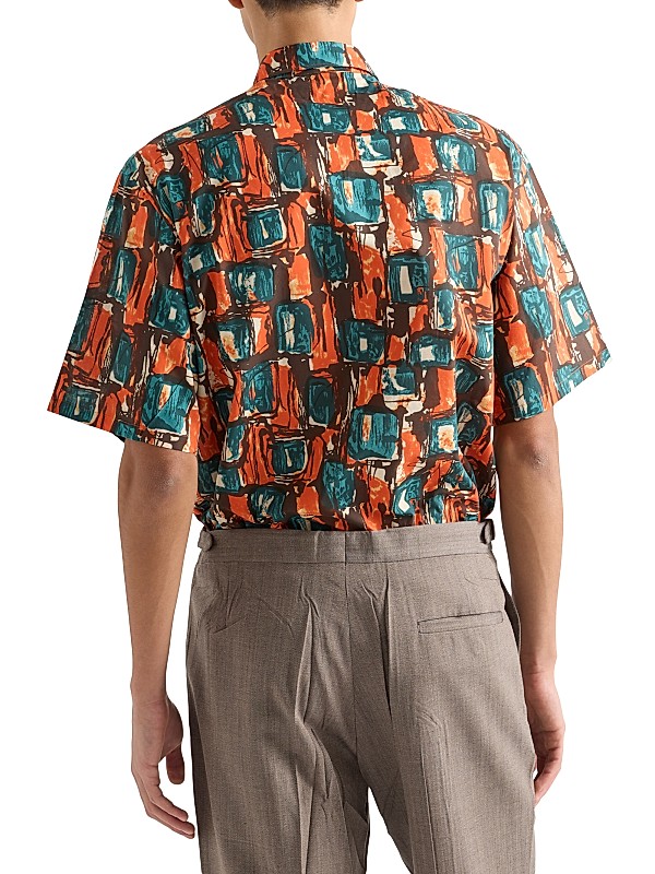 Shop Prada Short-Sleeved Cotton Shirt | Saks Fifth Avenue Shop Prada Short-Sleeved Cotton Shirt | Saks Fifth Avenue