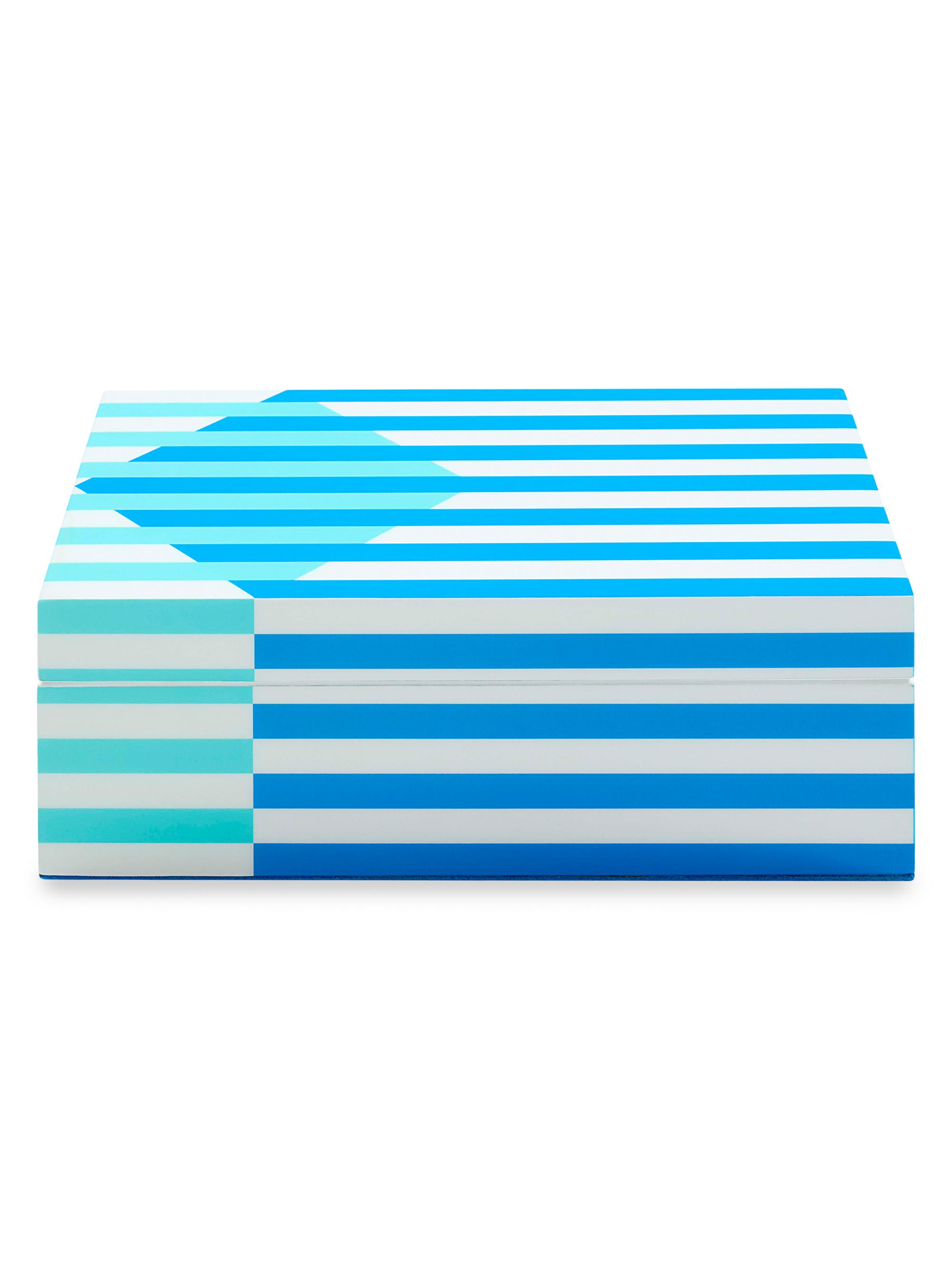 Jonathan Adler Copenhagen Lacquer Small Box - Blue White