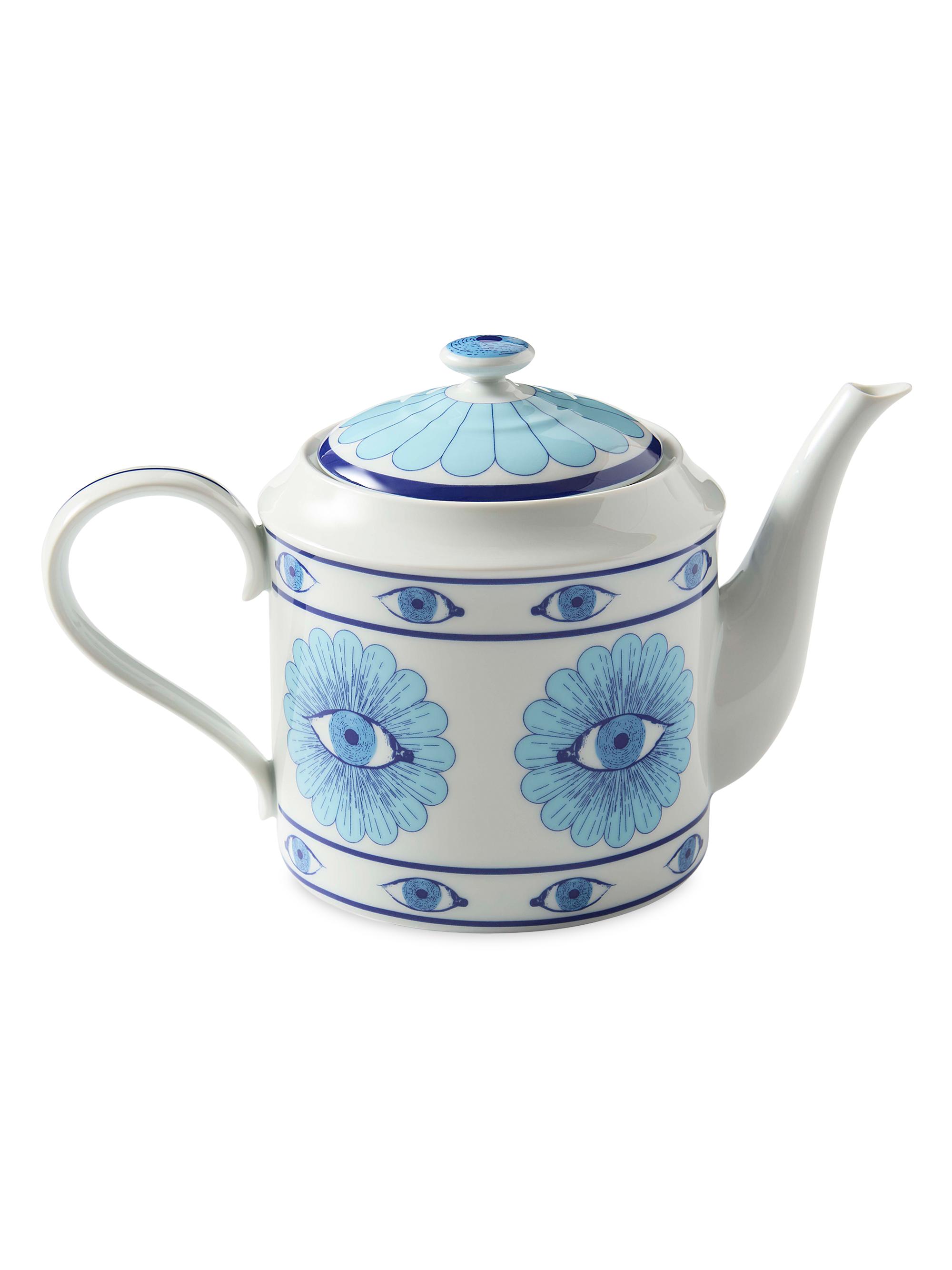 Jonathan Adler Druggist Porcelain Teapot - Blue White