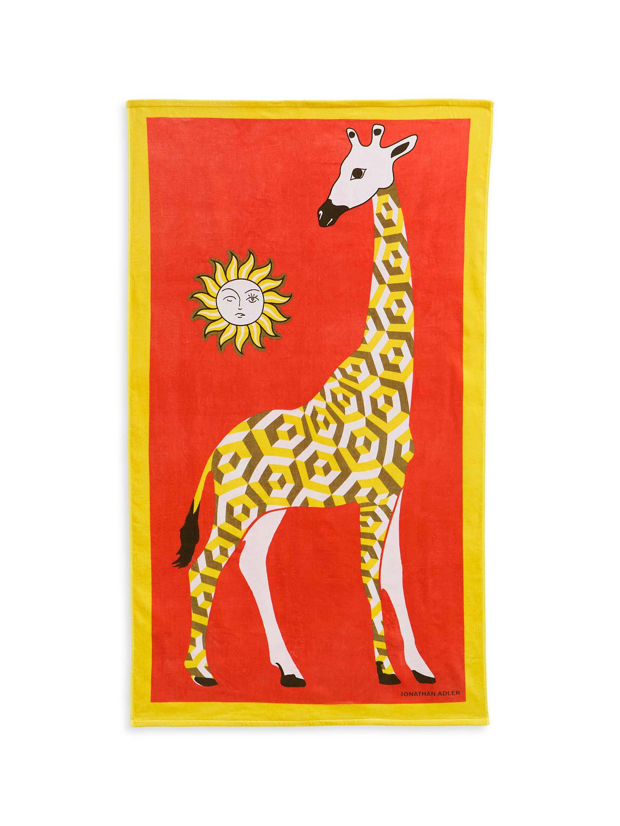 Jonathan Adler Giraffe Beach Towel - Orange
