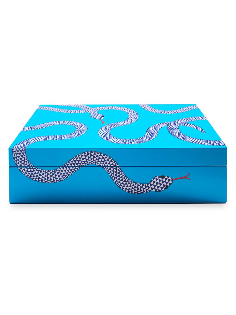 Jonathan Adler Eden Lacquer Small Box In Blue