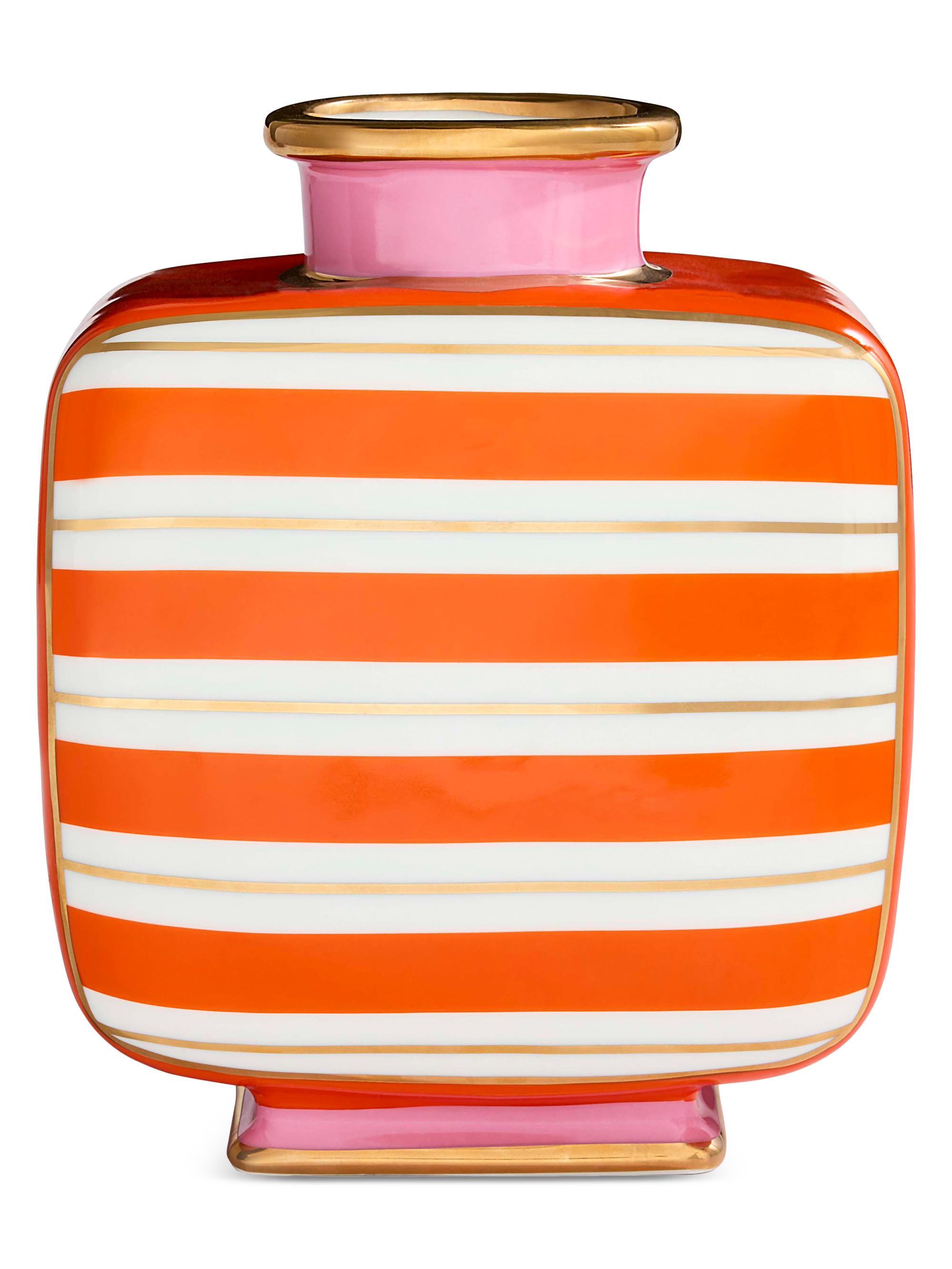 Jonathan Adler Portofino Square Vase - Orange Pink