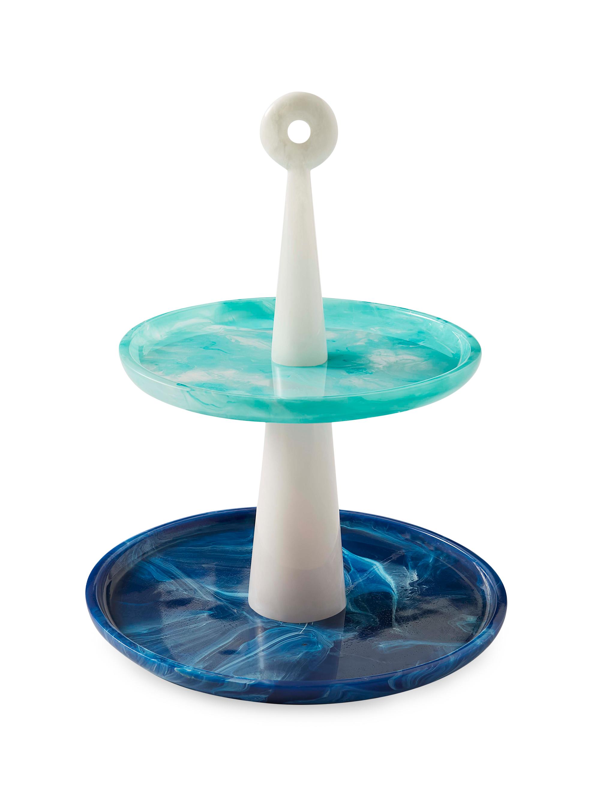 Jonathan Adler Mustique Tiered Tray - Blue