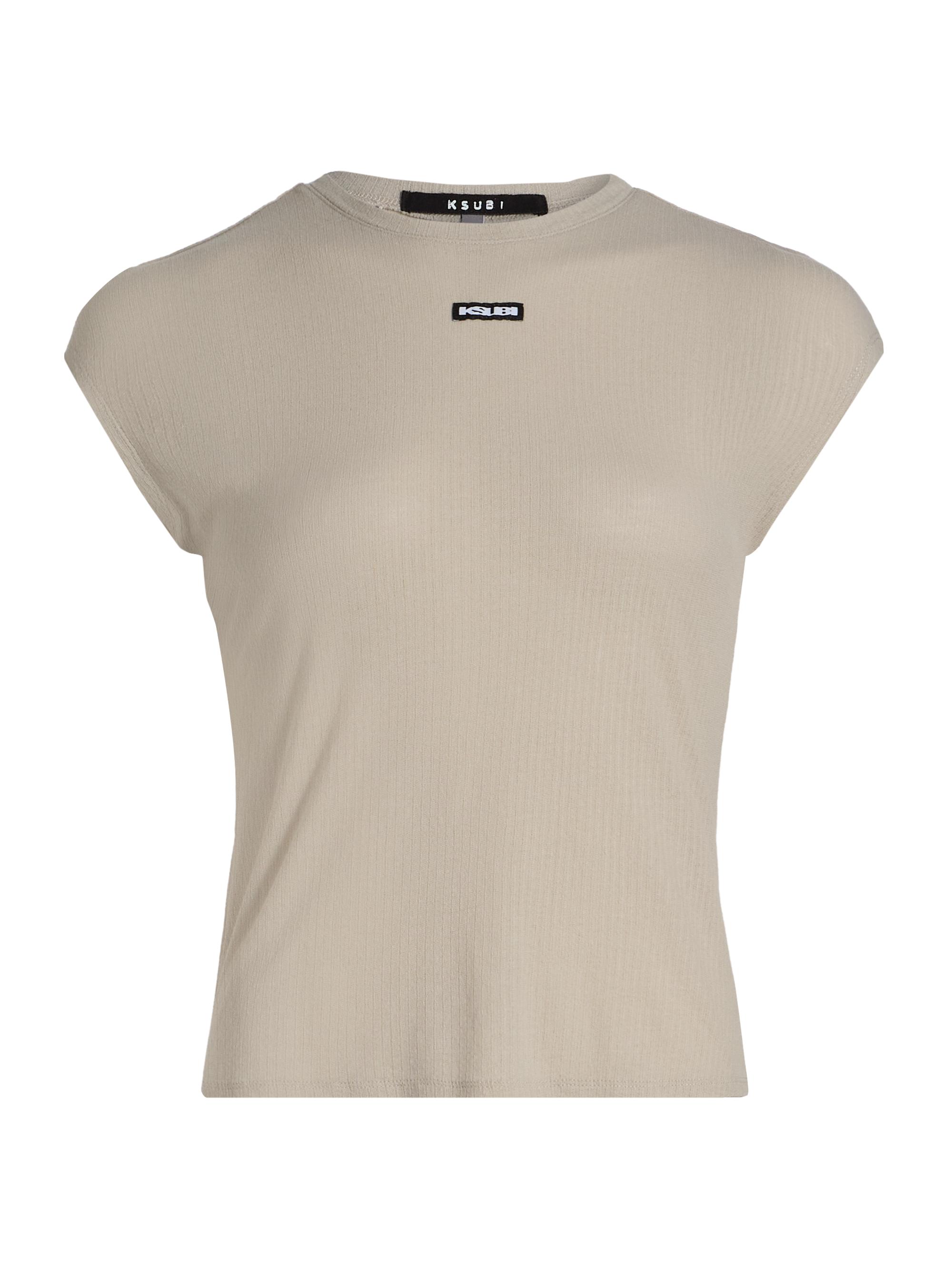 Ksubi Women's No Vacancy Nirvana Textured Cotton T-Shirt - Taupe