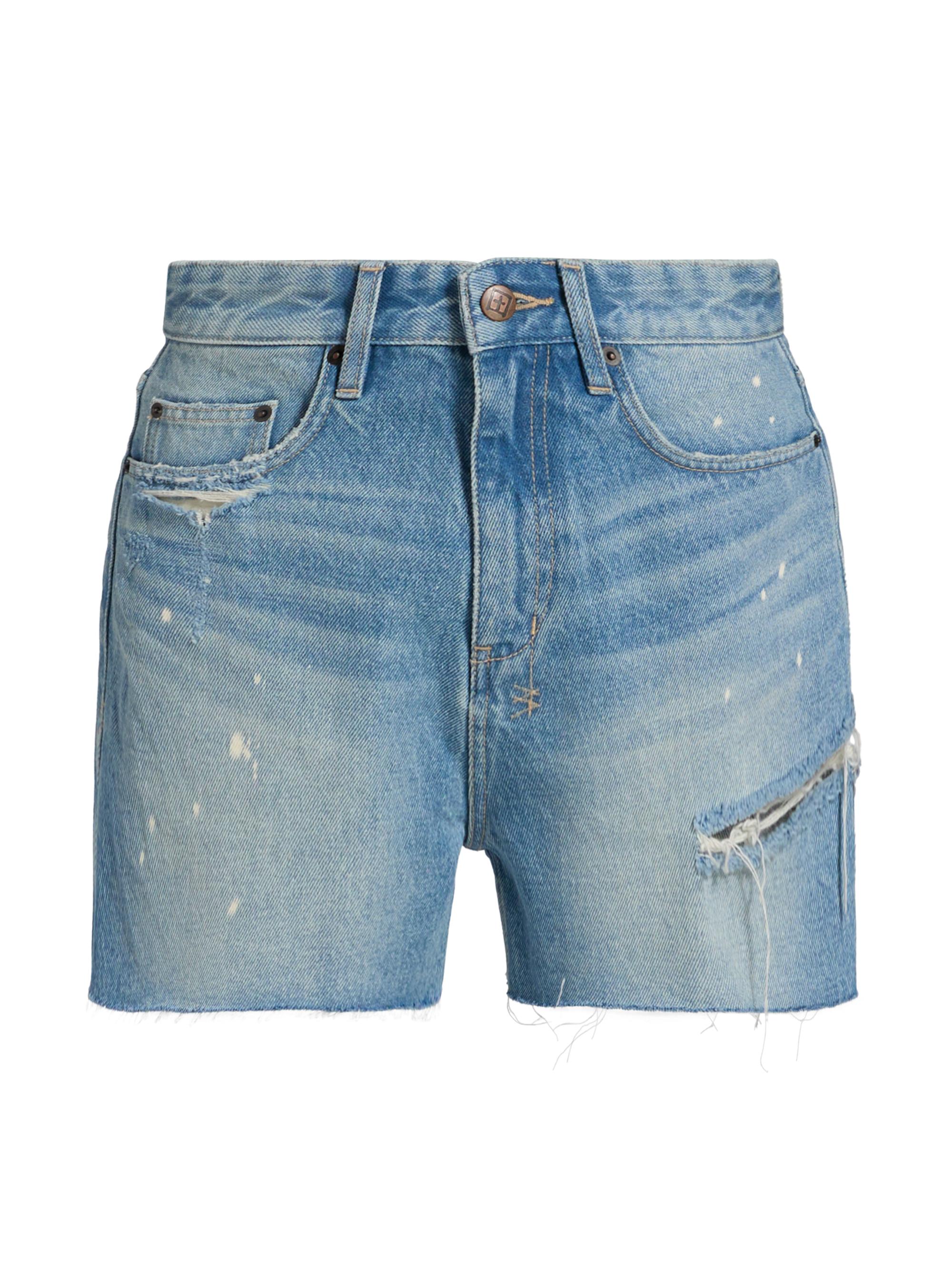 Ksubi Women's Raw-Hem Relaxed-Fit Denim Shorts - Denim
