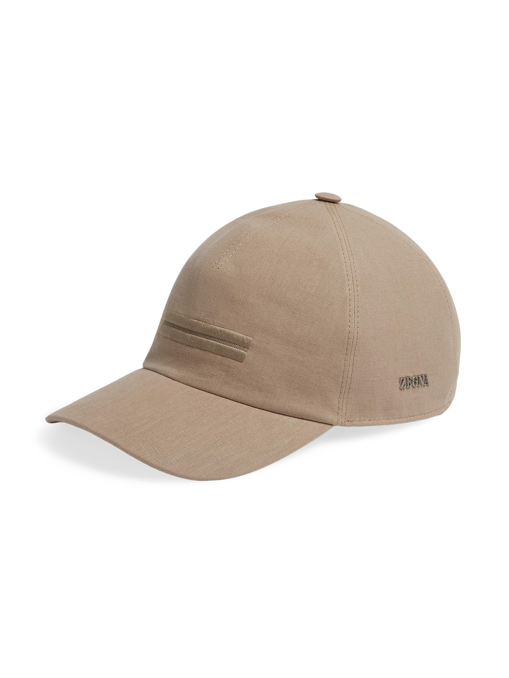 ZEGNA Men's Oasi Lino Baseball Cap - Beige
