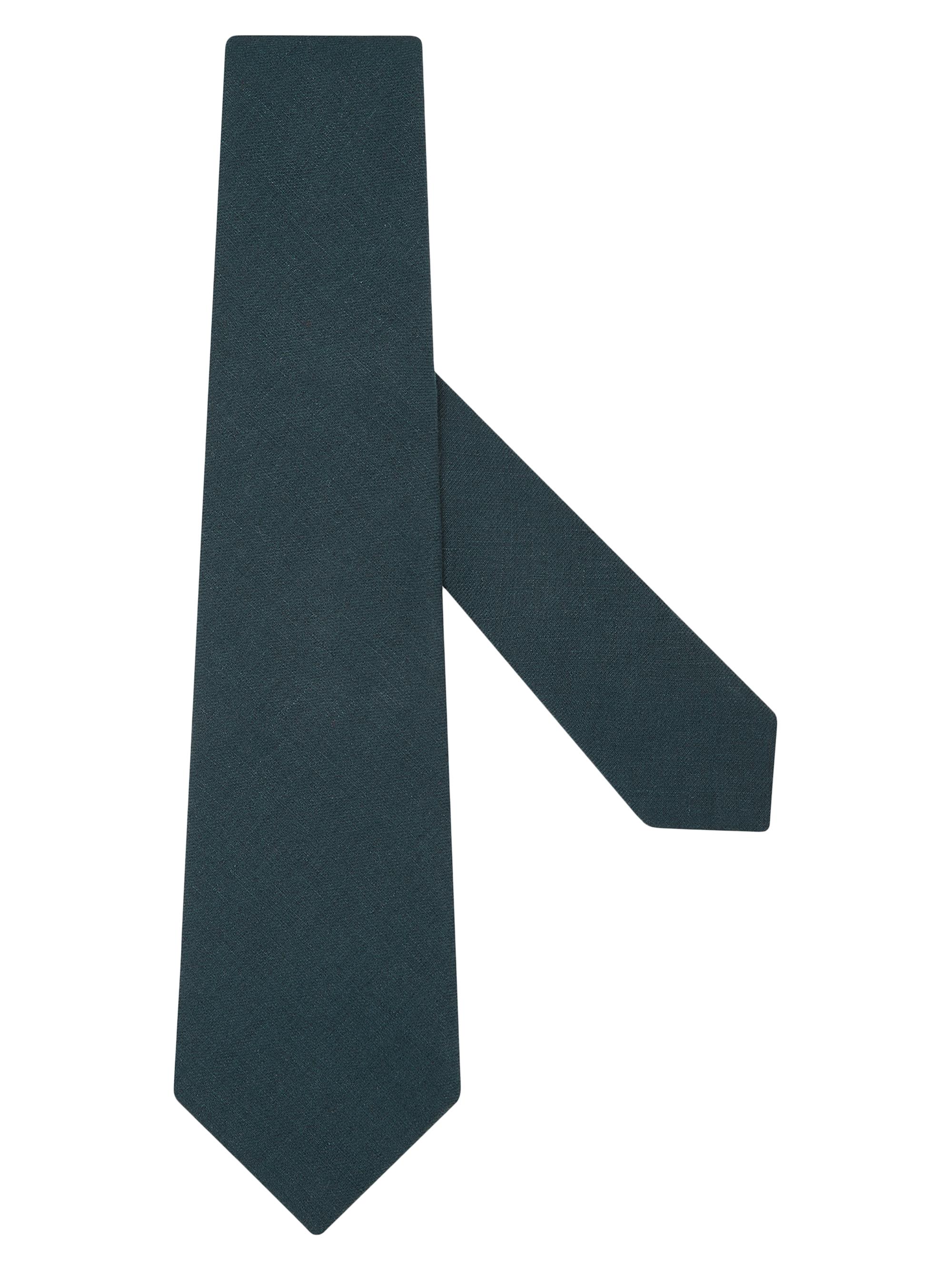 ZEGNA Men's Linen Tie - Blue