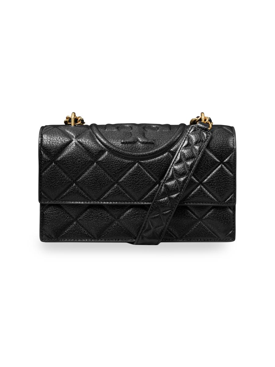 Tory Burch Small Fleming Polished Grain Leather Shoulder Bag