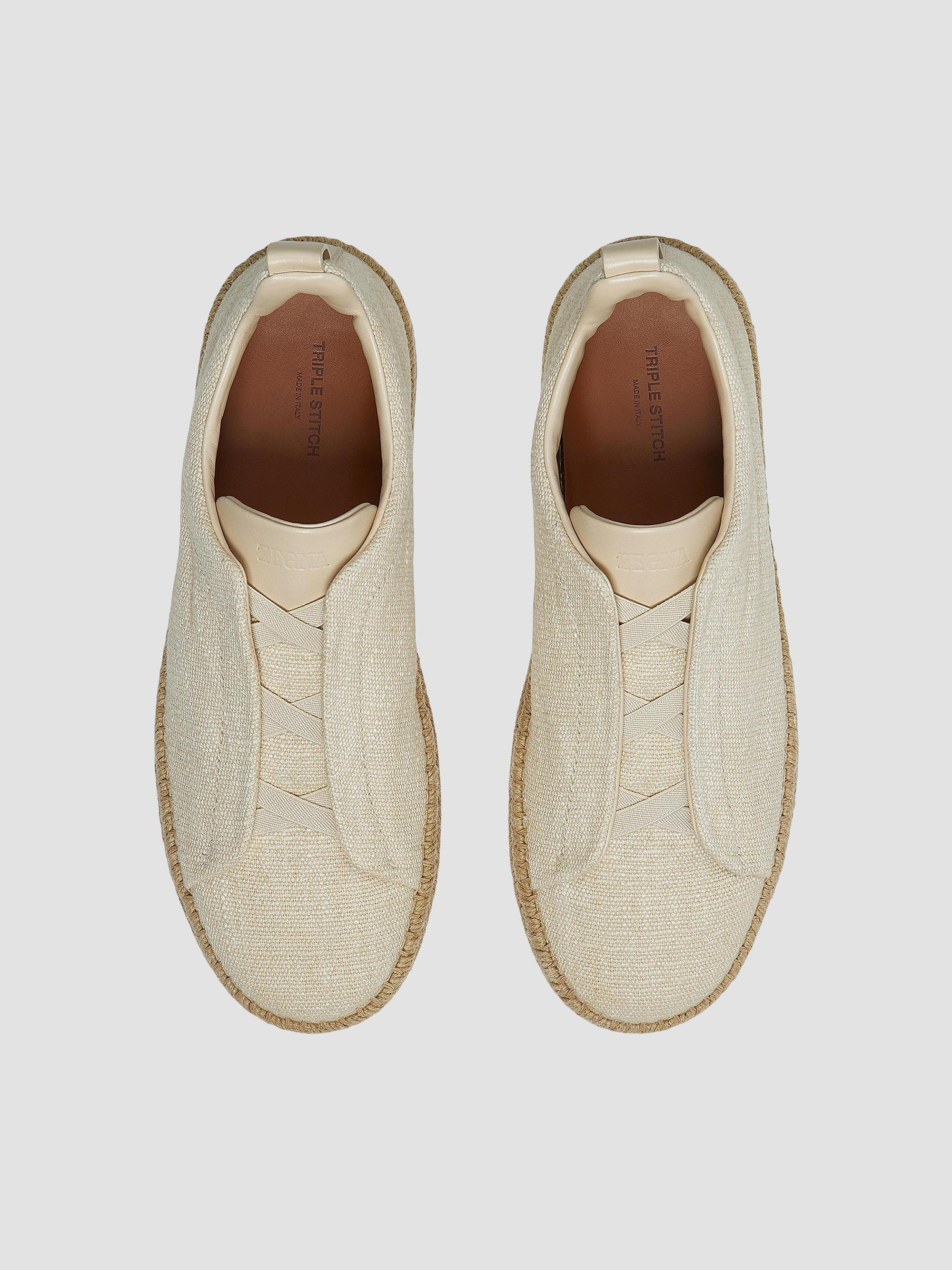 ZEGNA Viscose Linen and Leather Triple Stitch Sneakers | Saks