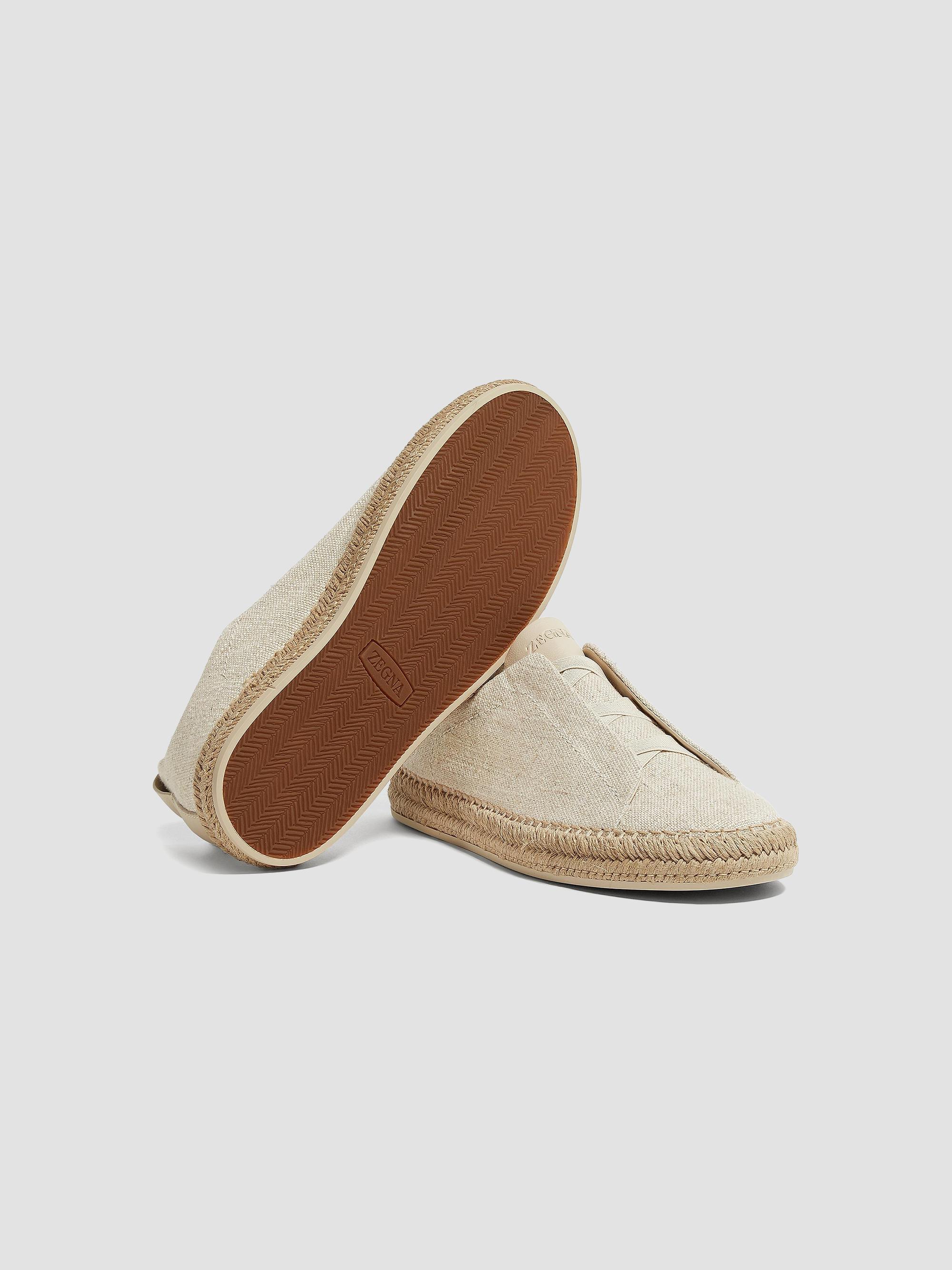 ZEGNA Viscose Linen and Leather Triple Stitch Sneakers | Saks