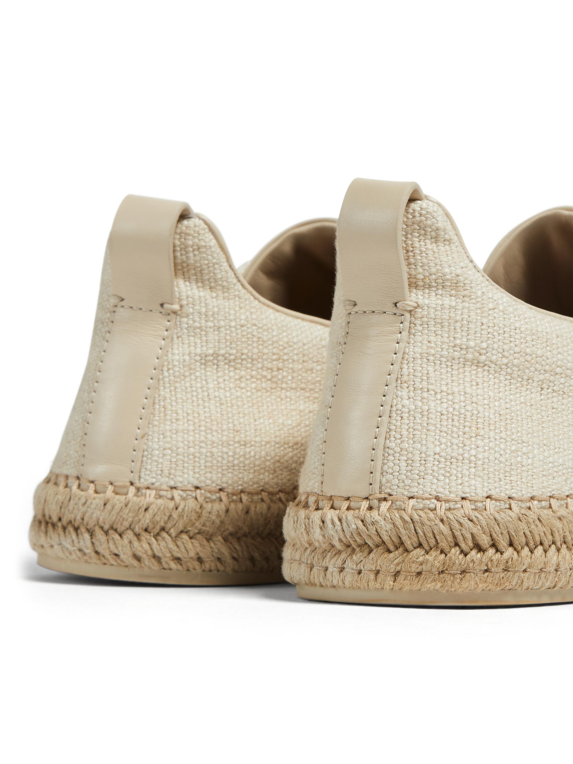 ZEGNA Viscose Linen and Leather Triple Stitch Sneakers | Saks