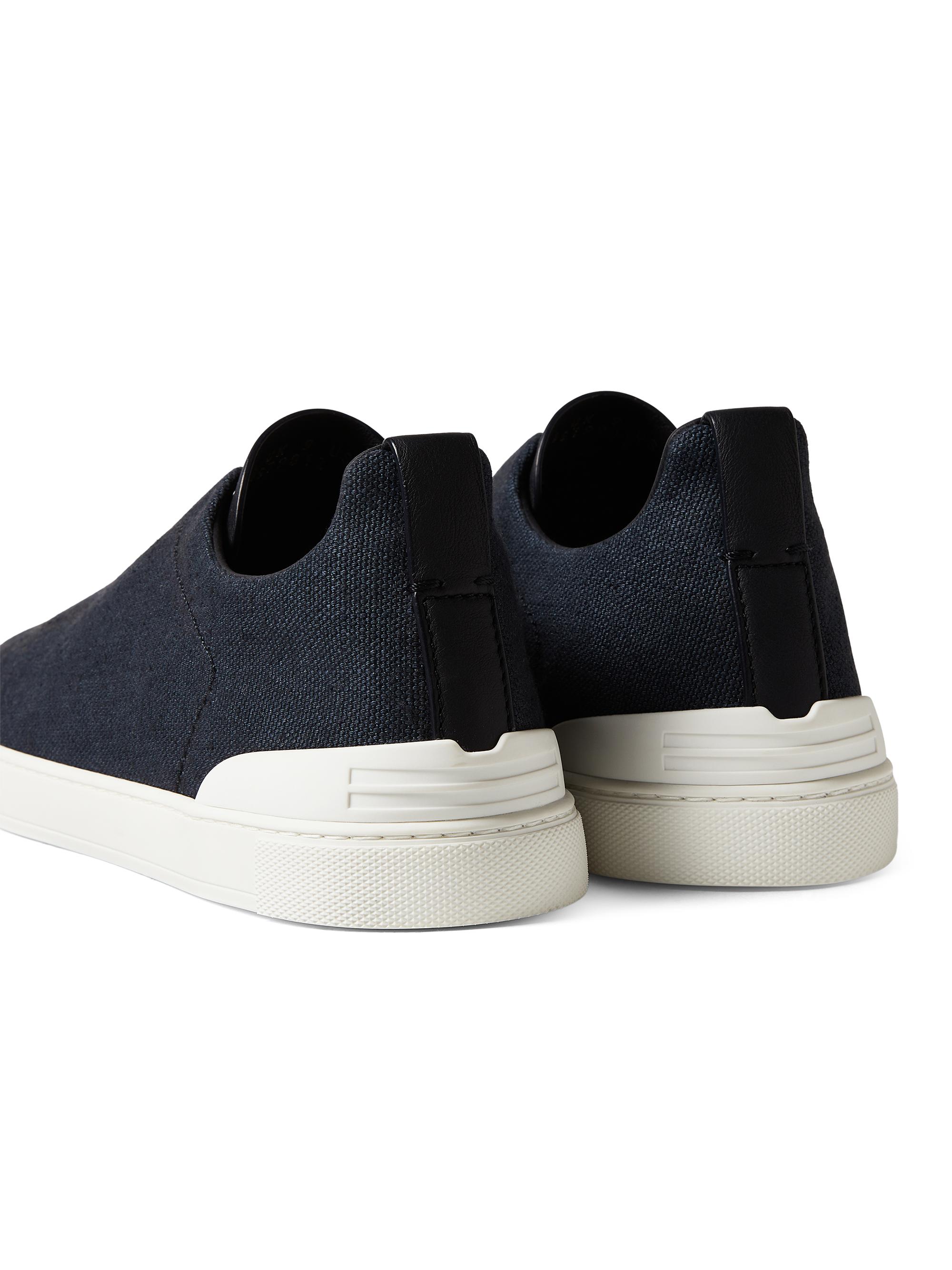 ZEGNA Cotton Linen and Leather Triple Stitch Sneakers | Saks Fifth